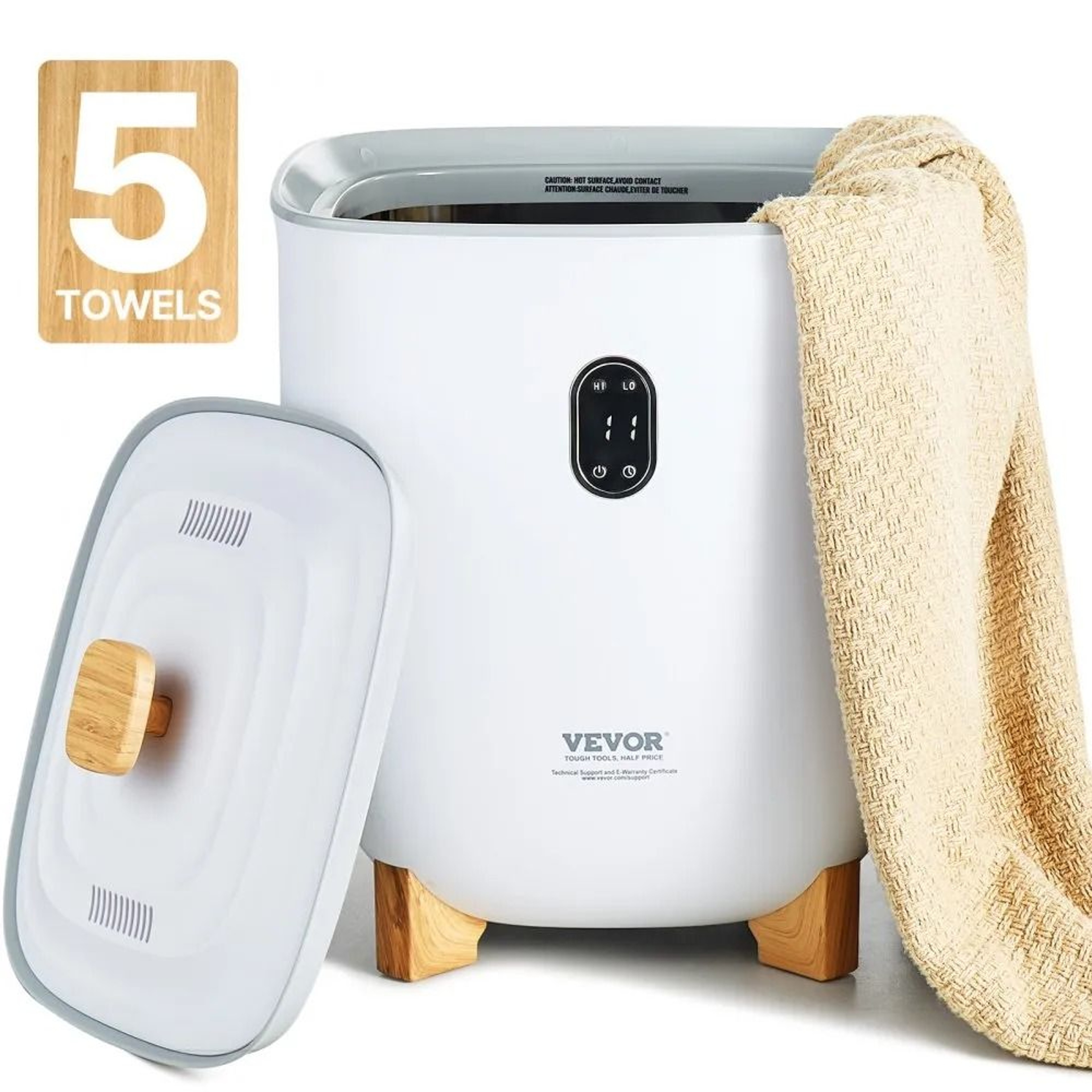 Towel Warmers For Bathroom High Capacity Bucket Fits Oversized Towels Bathrobes Blankets Auto Shut  0