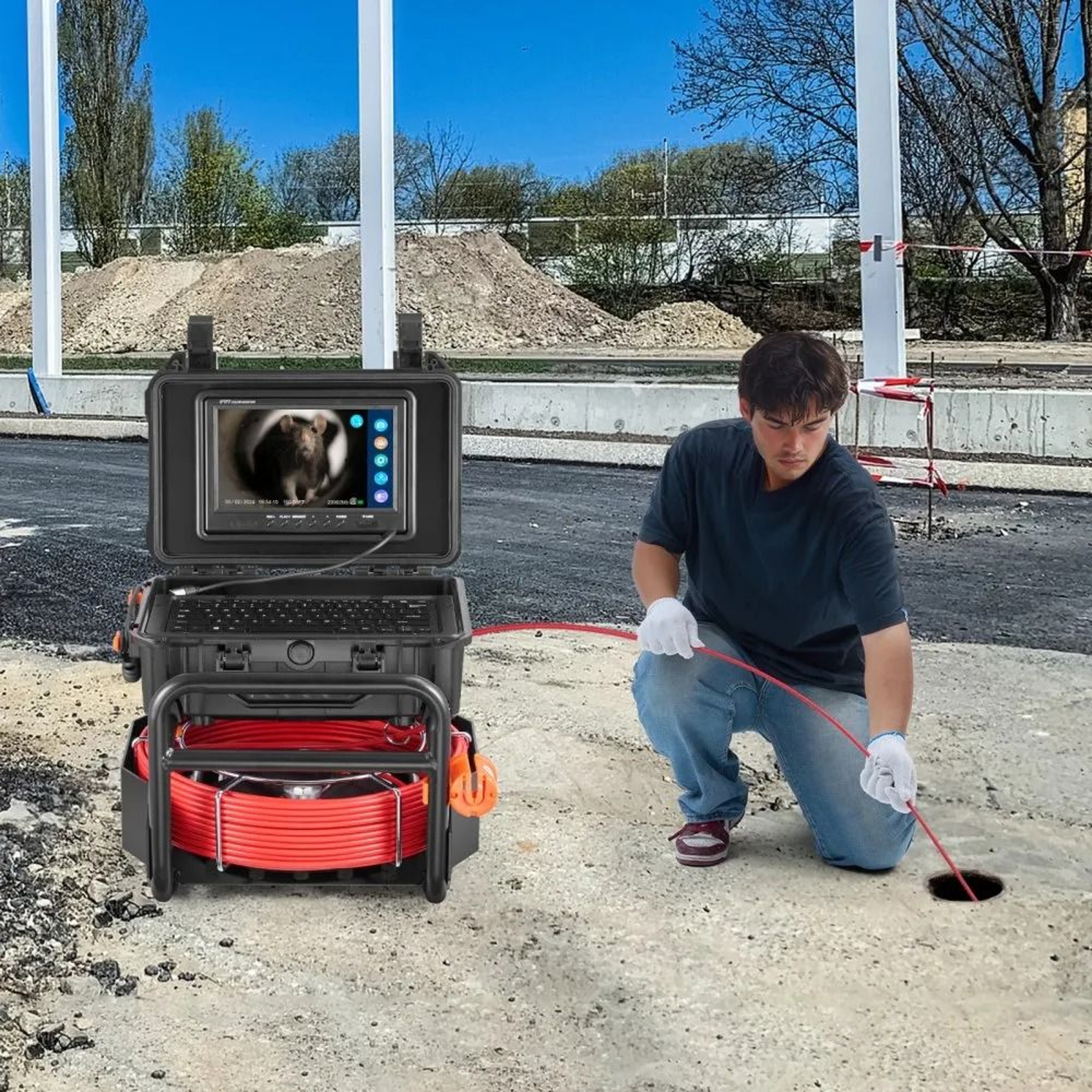 Sewer Inspection Camera With SelfLeveling Feature HD Display And Card 5