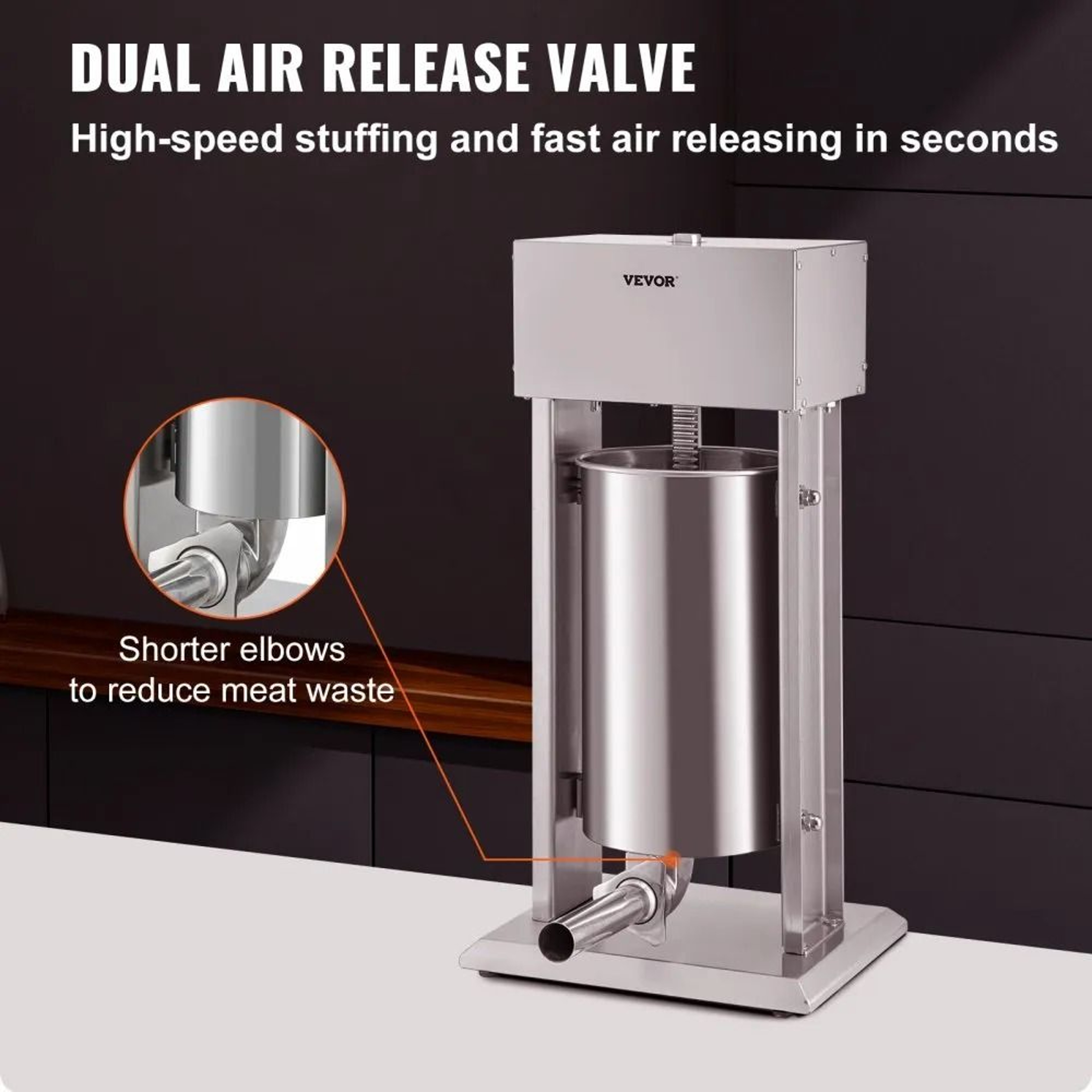 Electric Sausage Stuffer Vertical Food Grade Stainless Steel With Stepless Speed Regulation 2