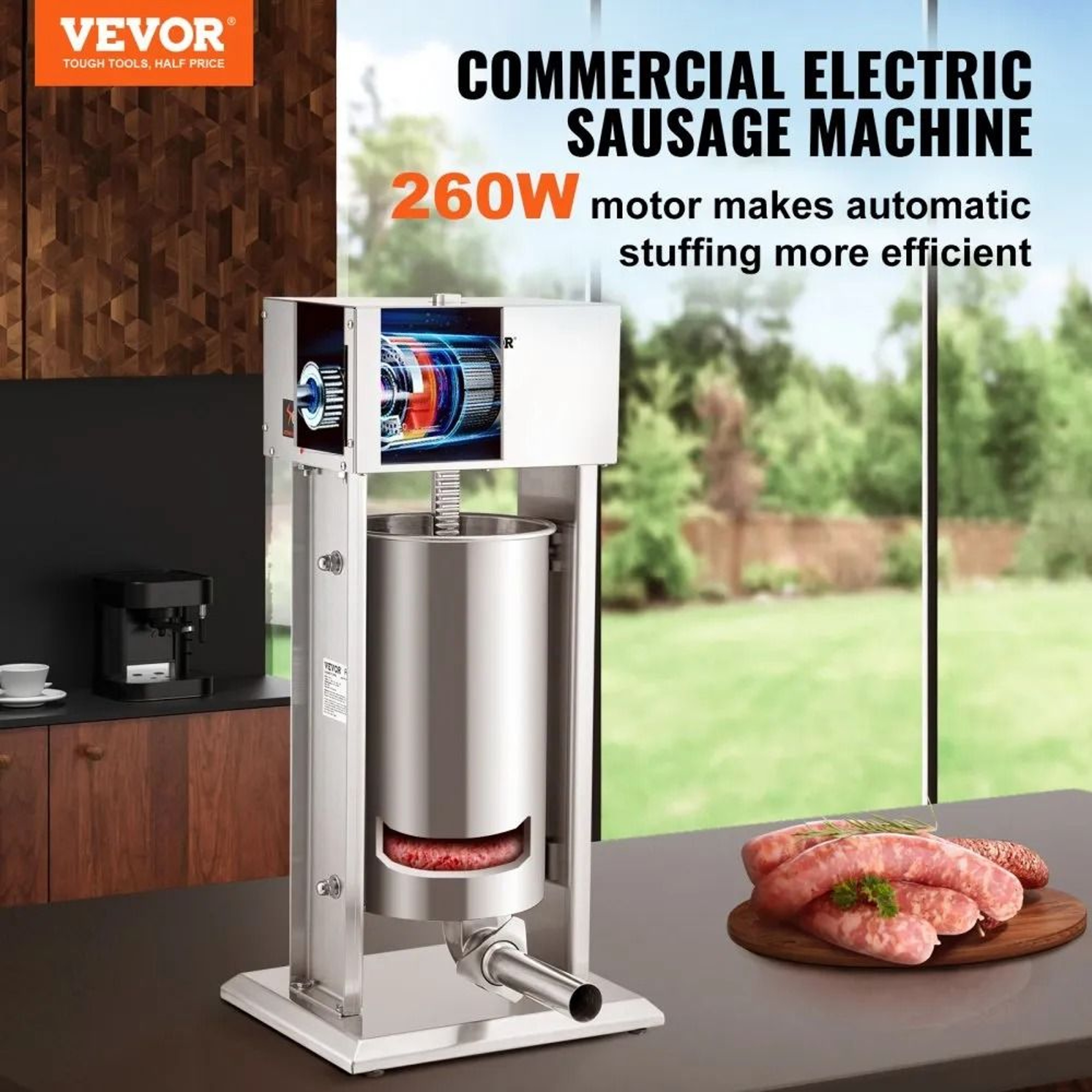 Electric Sausage Stuffer Vertical Food Grade Stainless Steel With Stepless Speed Regulation 1