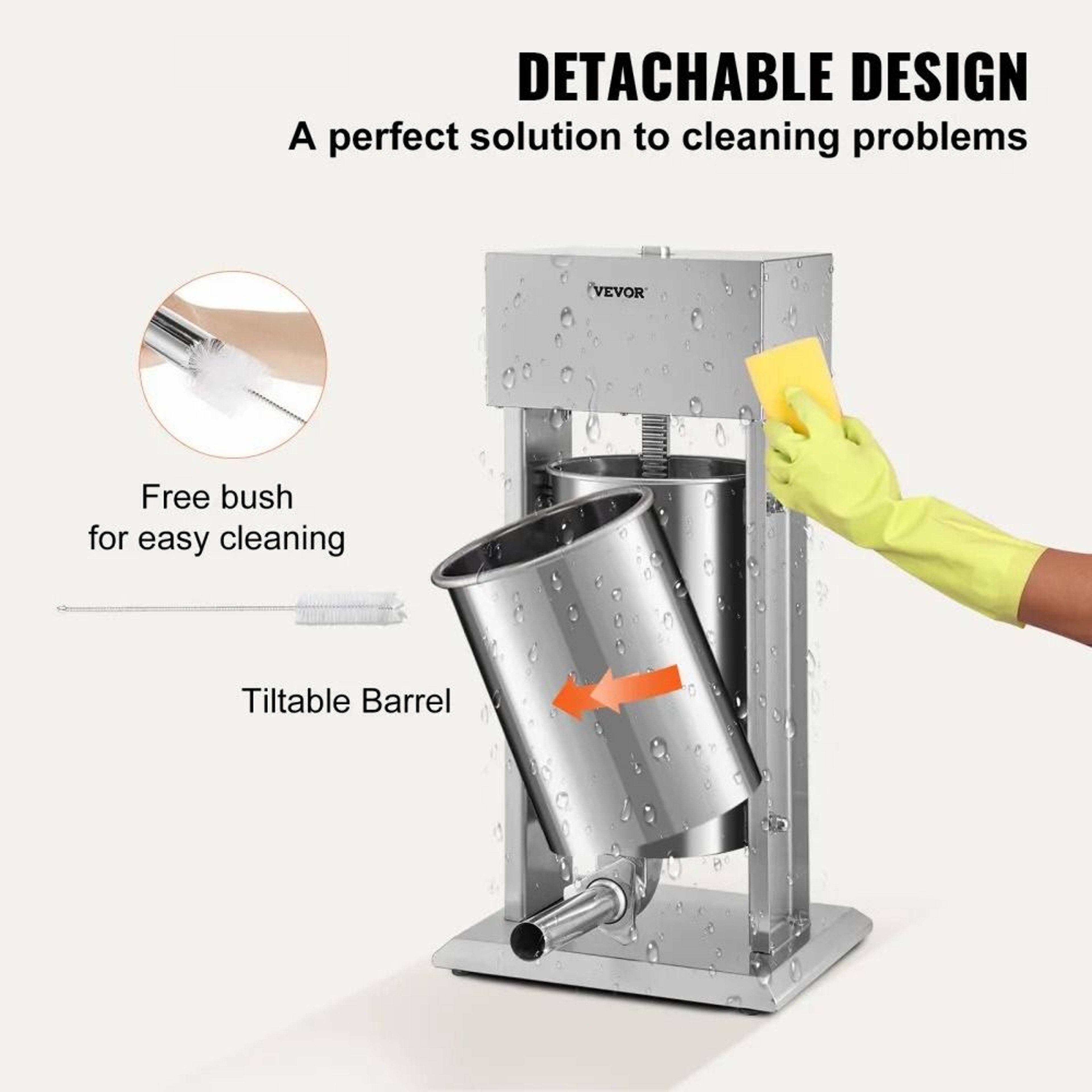 Electric Sausage Stuffer Vertical Food Grade Stainless Steel With Stepless Speed Regulation 5