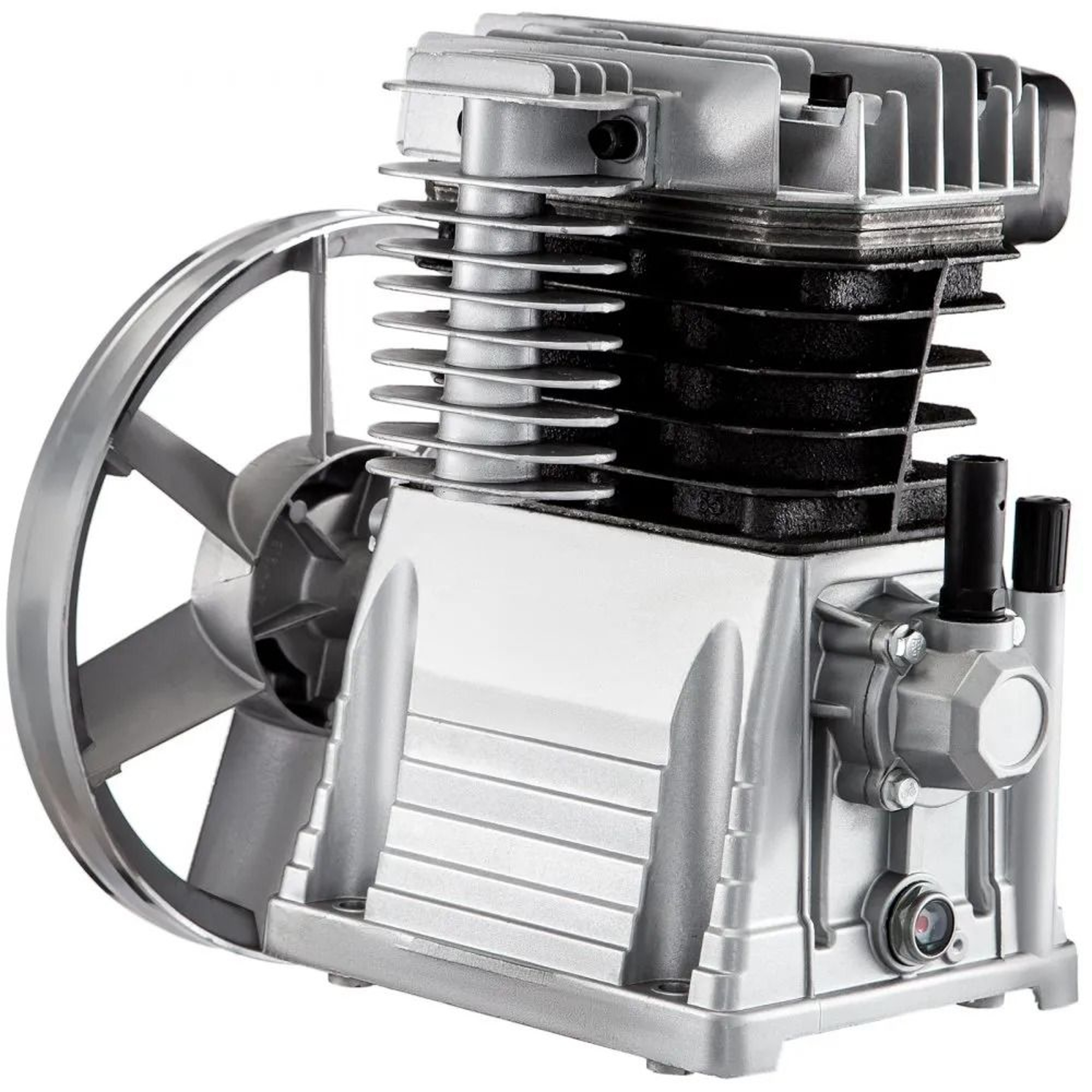 Air Compressor Pump Industrial Head Motor Twin Cylinder Aluminum Piston Style Splash Lubrication 9
