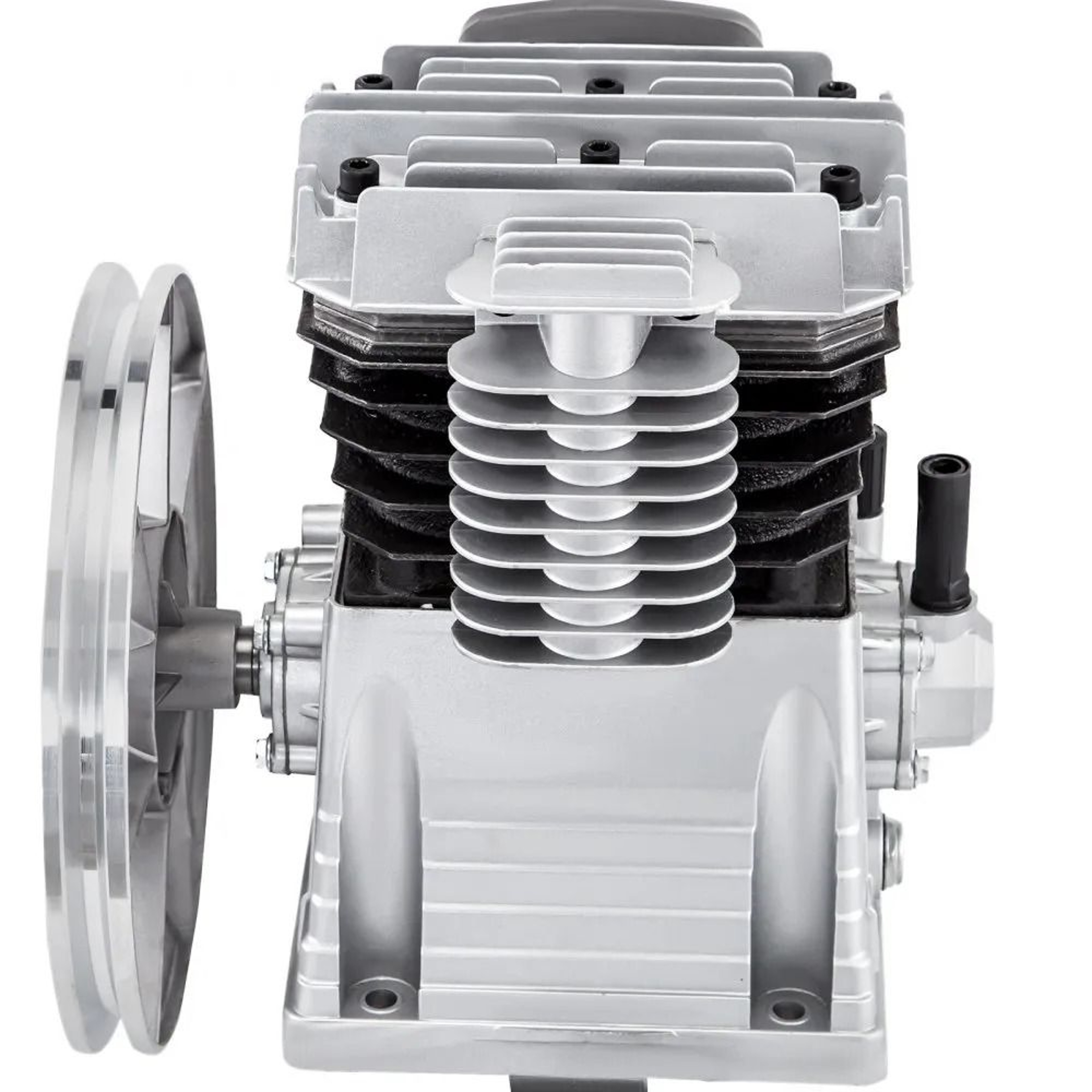 Air Compressor Pump Industrial Head Motor Twin Cylinder Aluminum Piston Style Splash Lubrication 11