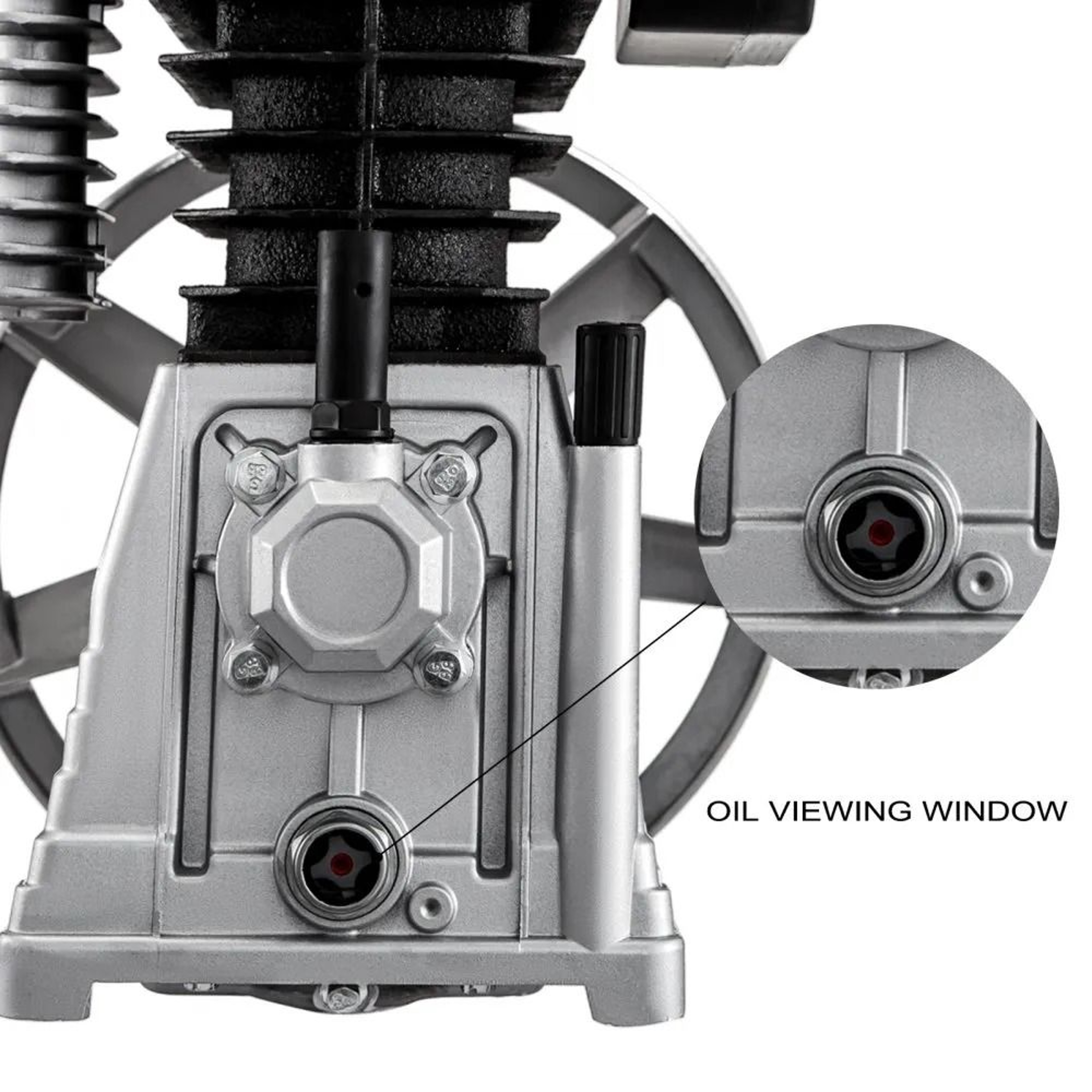 Air Compressor Pump Industrial Head Motor Twin Cylinder Aluminum Piston Style Splash Lubrication 2