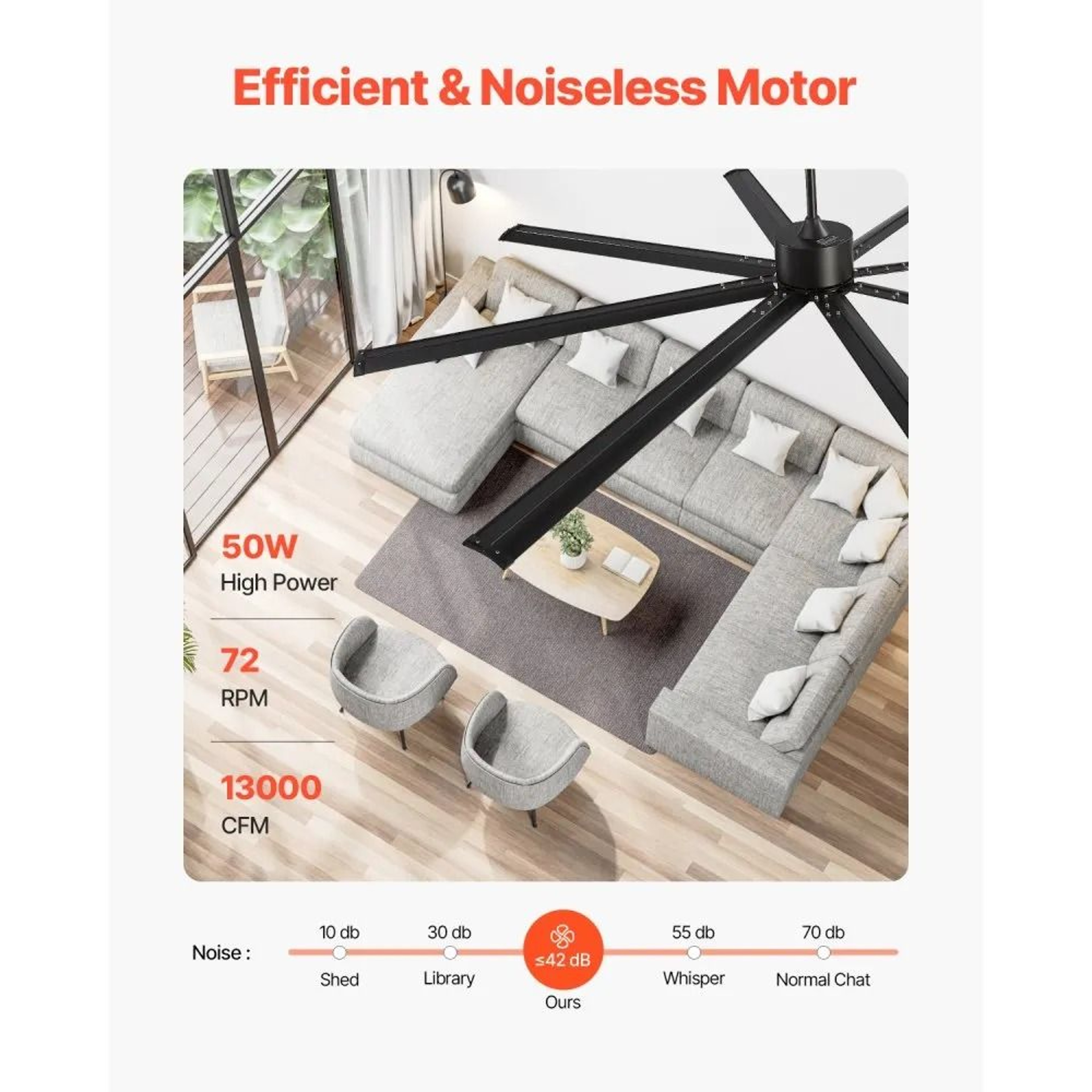 Modern Low Profile Ceiling Fan Without Light Reversible DC Motor Speed Remote Control Aluminum Blad 4