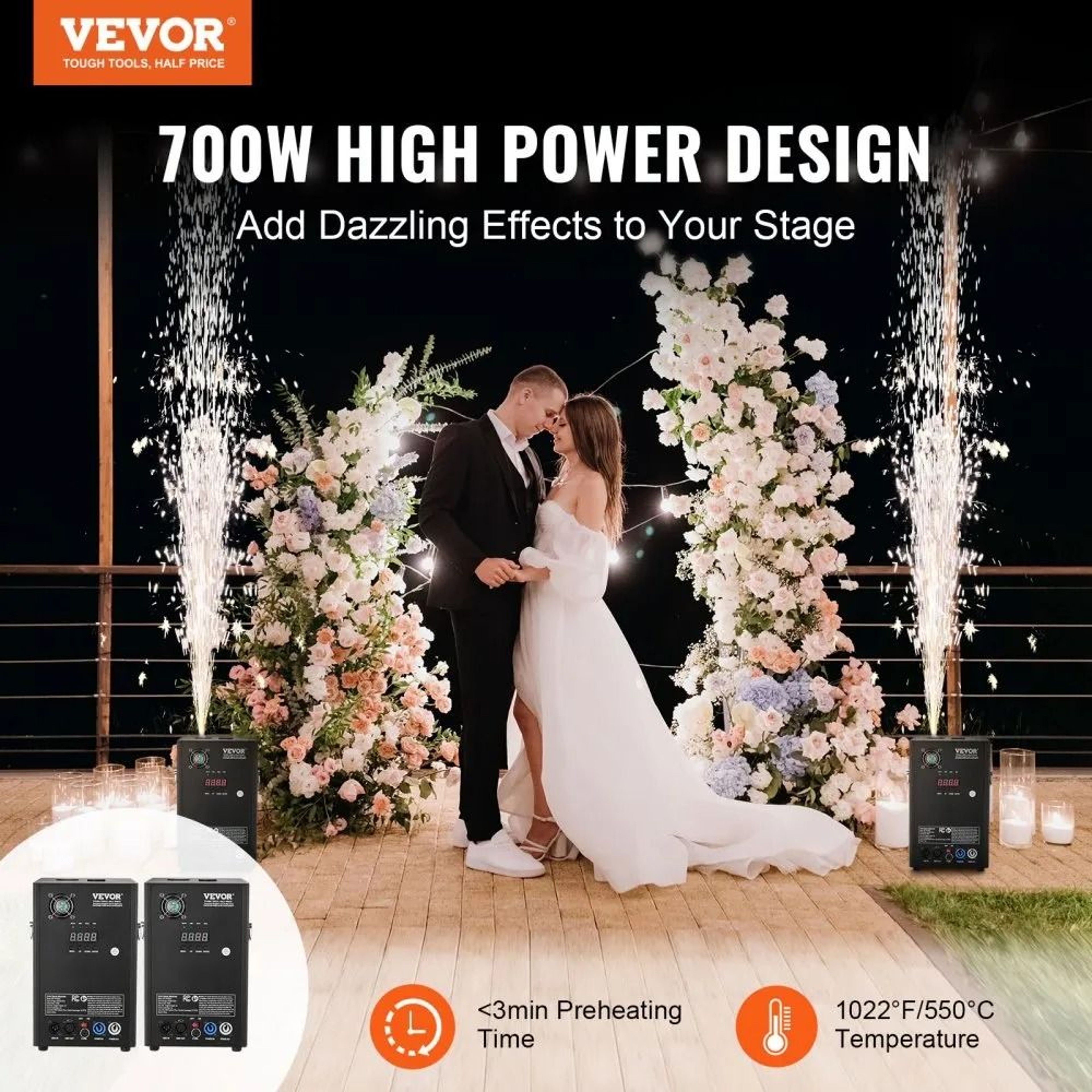 Cold Spark Machine Set Adjustable Height DMX Fireworks Controllers With LED Screen For DJ Wedding P 1
