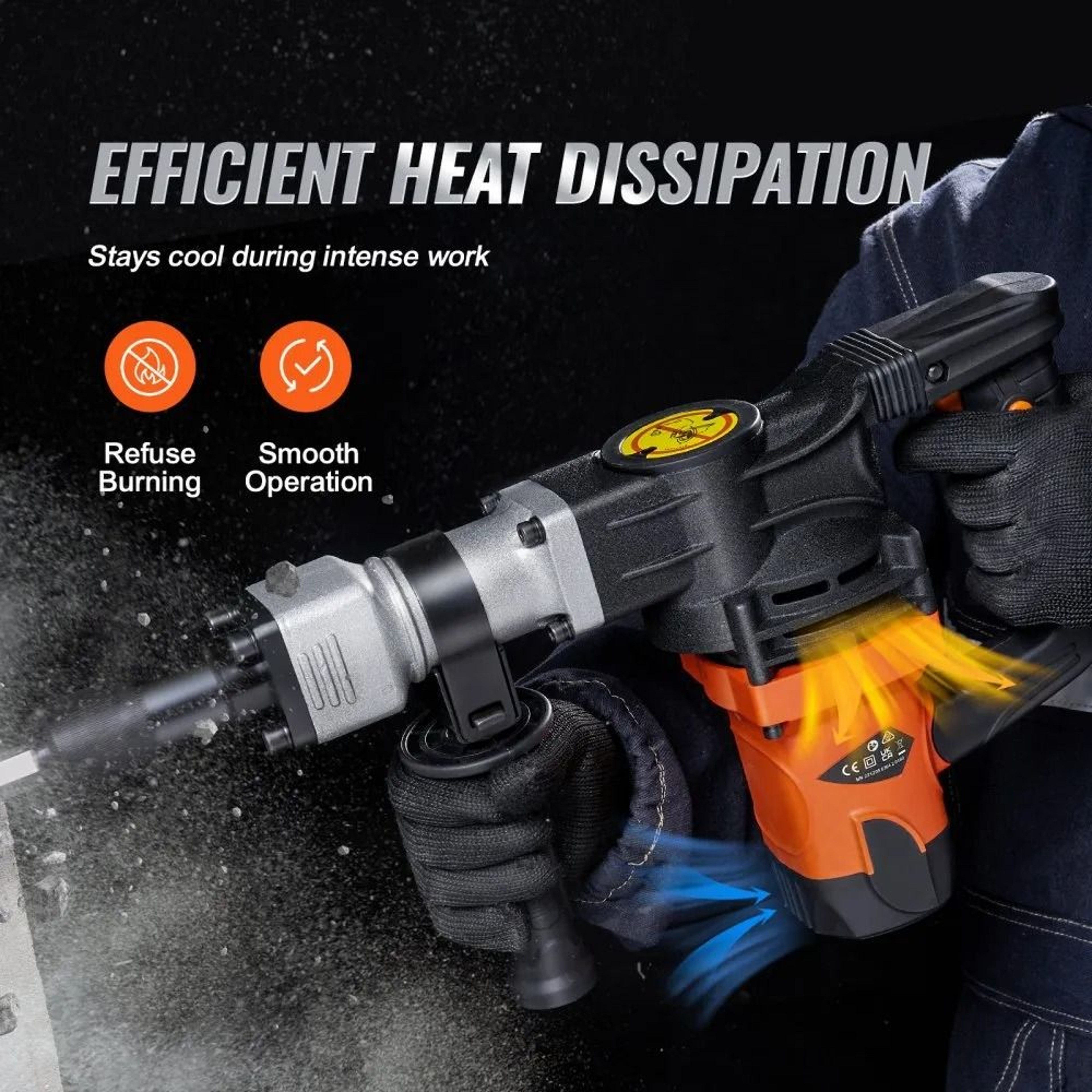 Electric Hammer Demolition Jack Hammer Concrete Breaker Chisel Bit Industrial Power Tool 4