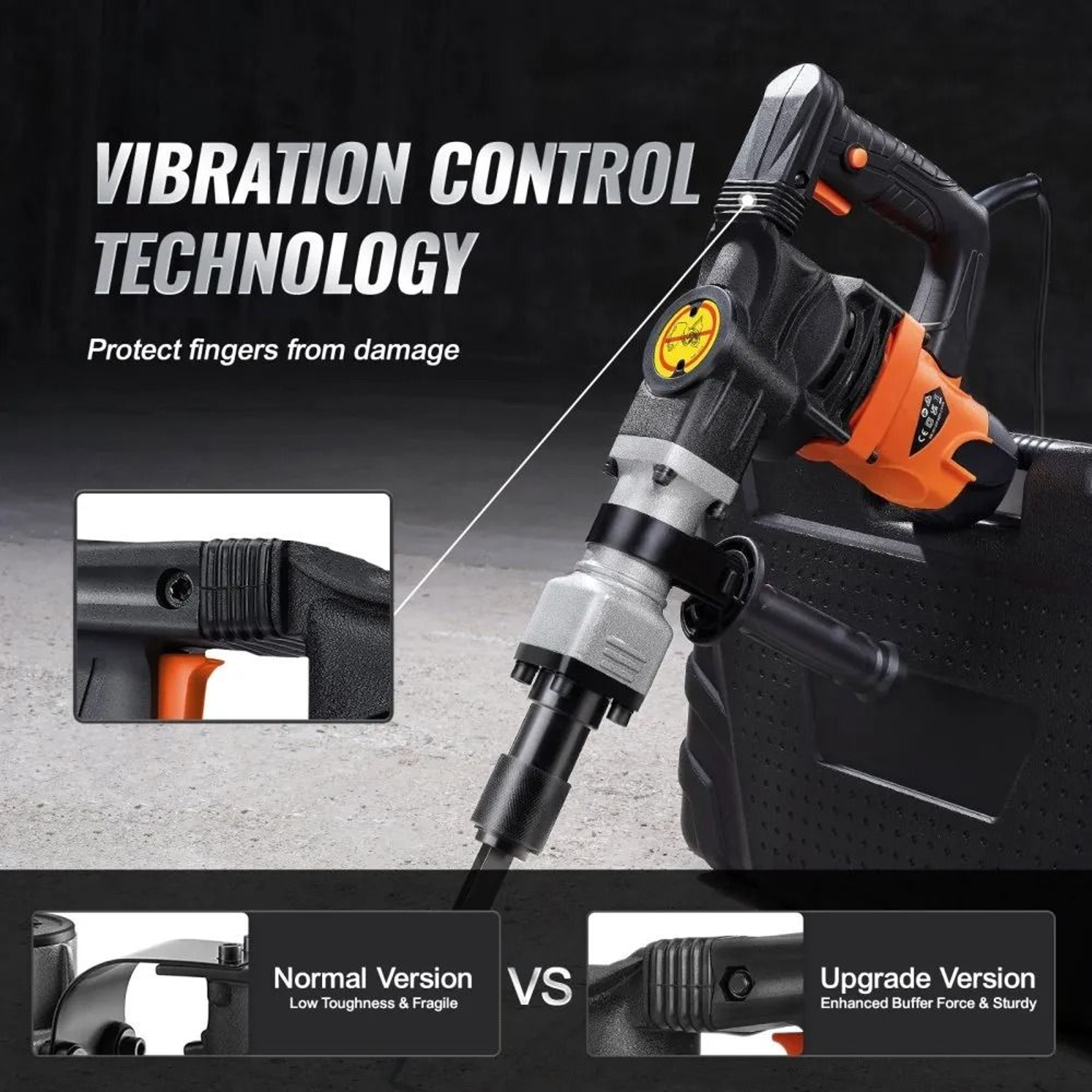 Electric Hammer Demolition Jack Hammer Concrete Breaker Chisel Bit Industrial Power Tool 5