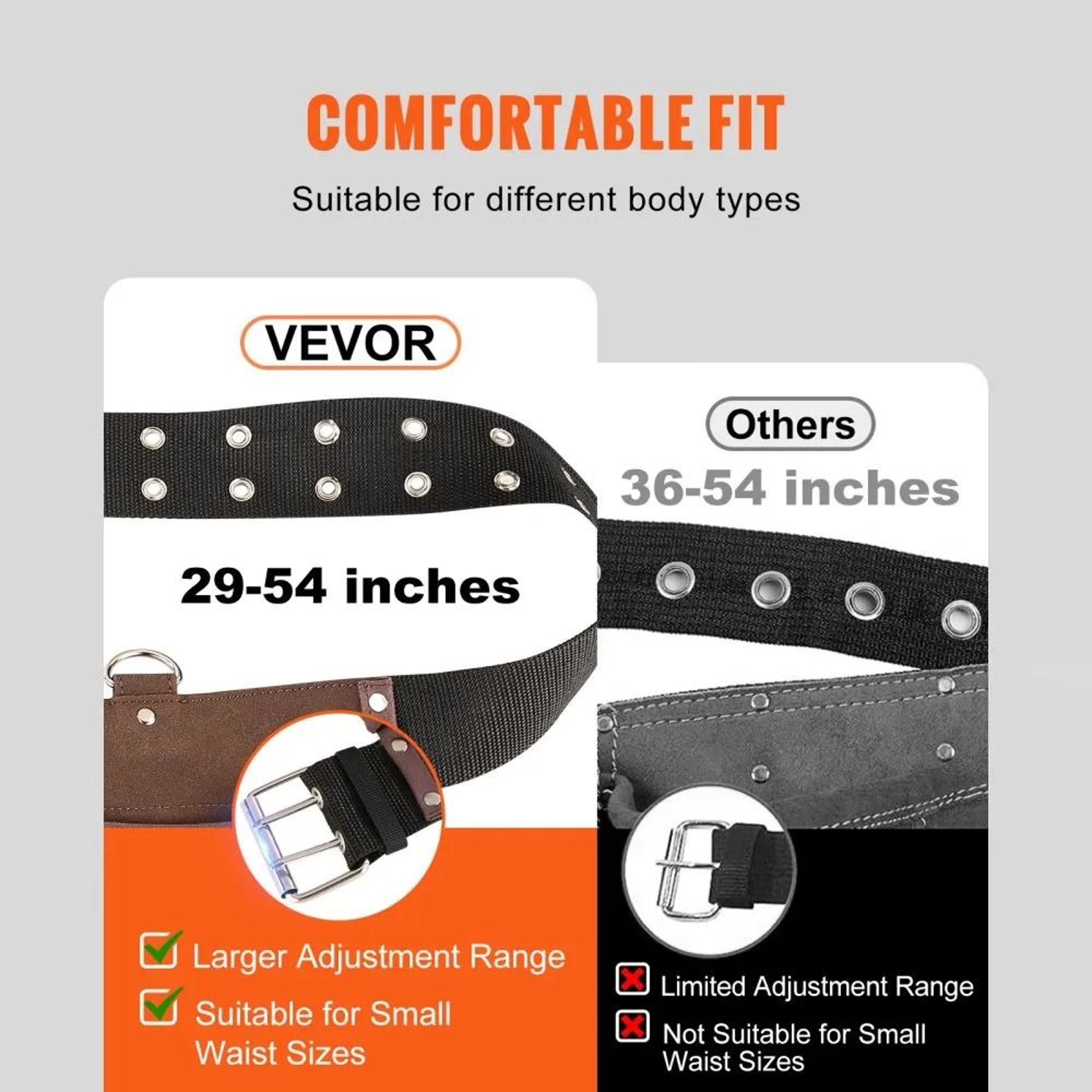 Heavy Duty Leather Tool Belt With Pockets  Dual Hammer Loops 6