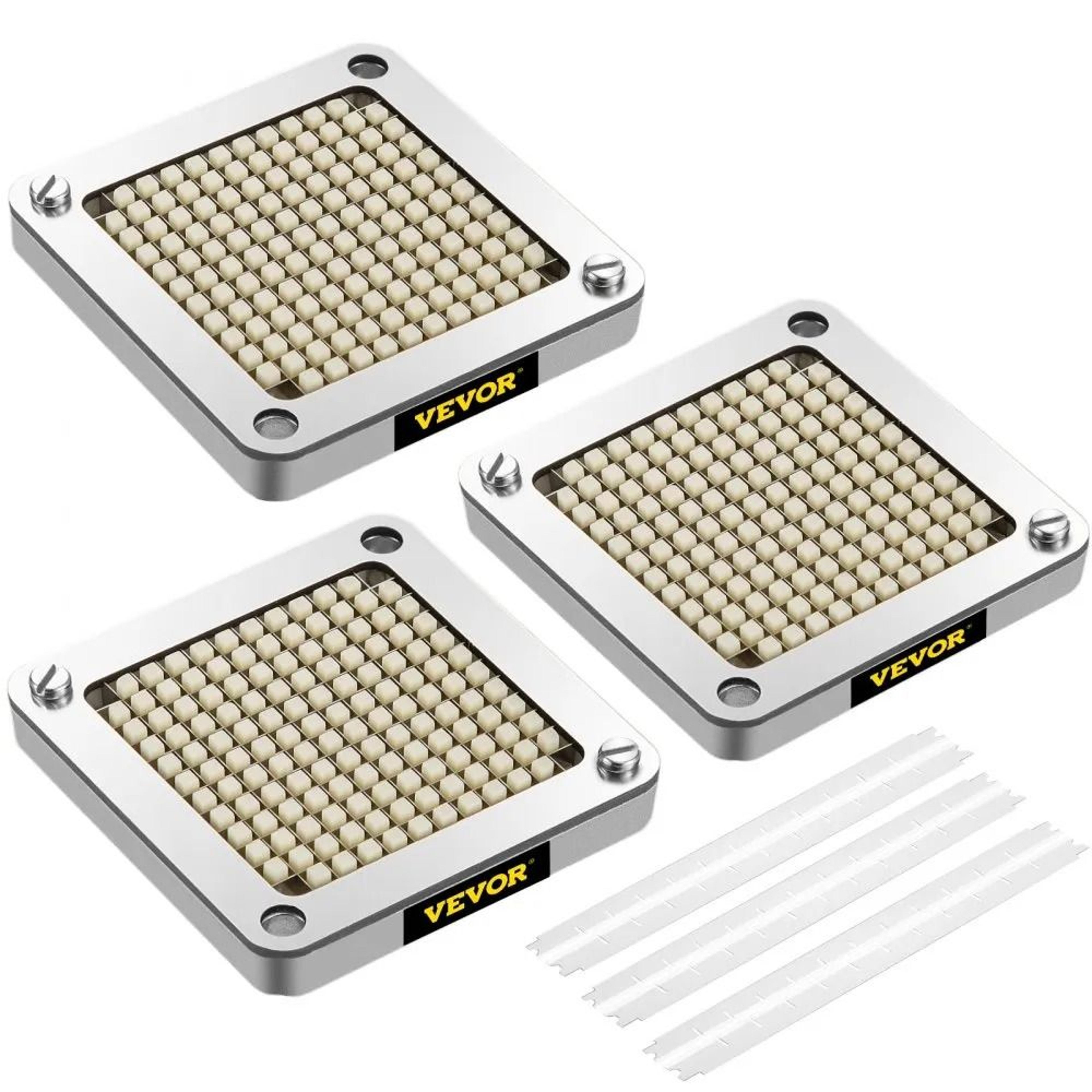 French Fry Cutter Replacement Blade Set With Push Block And Stainless Steel Dicer Blades 0