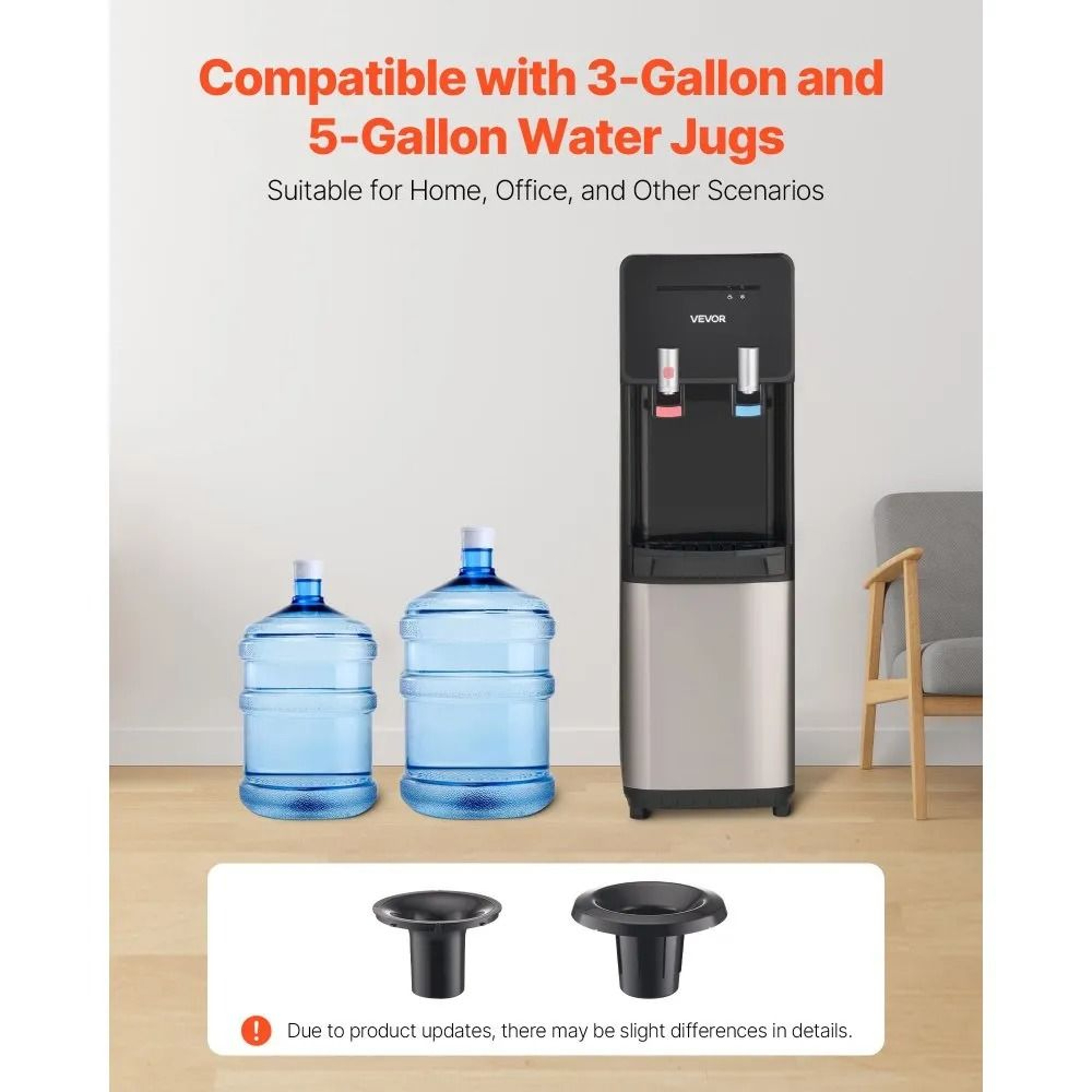 Top Loading Water Cooler Dispenser With Hot  Cold Stainless Steel Design For Home  Office 3