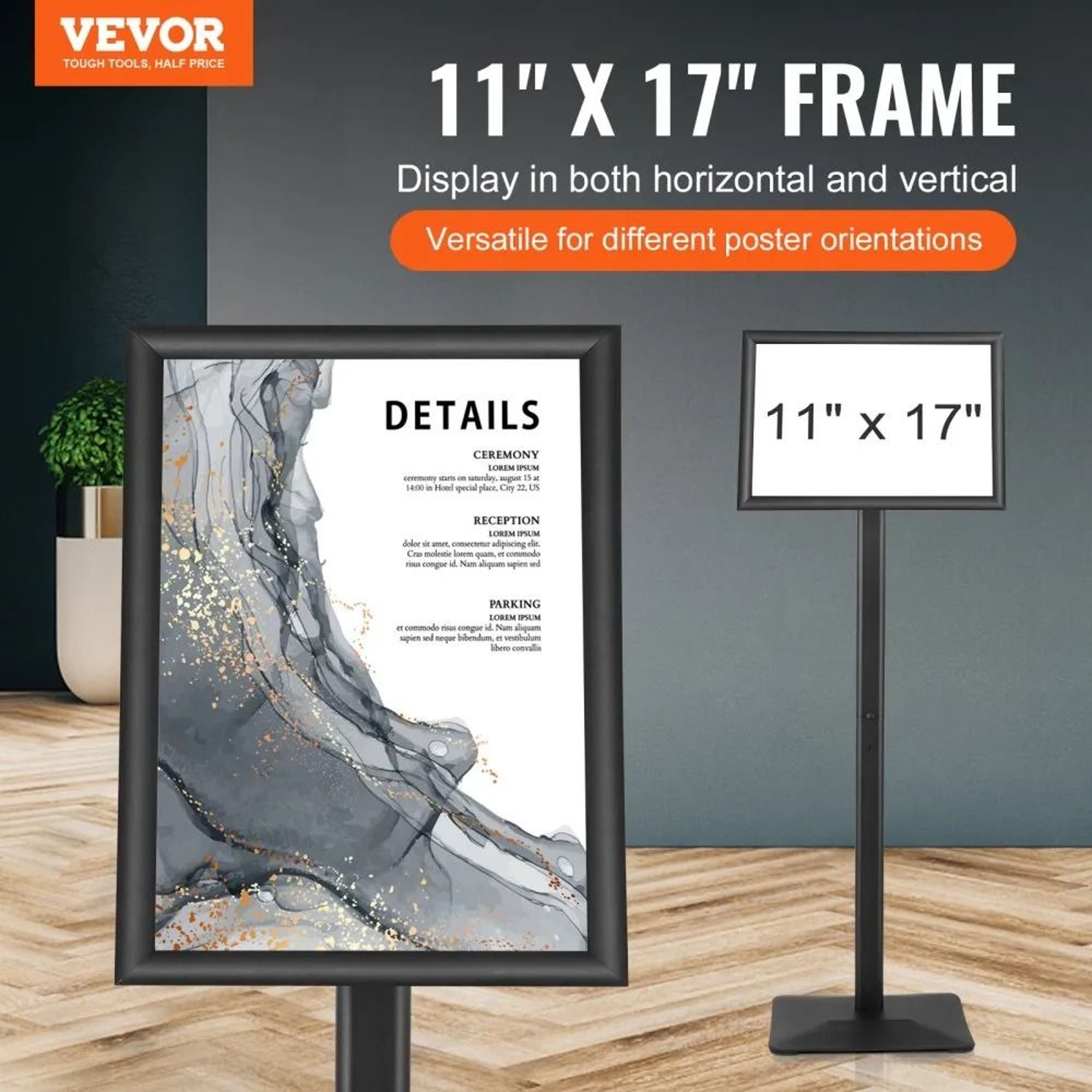 Adjustable Floor Sign Stand Heavy Duty Poster Display Holder With Metal Base 1