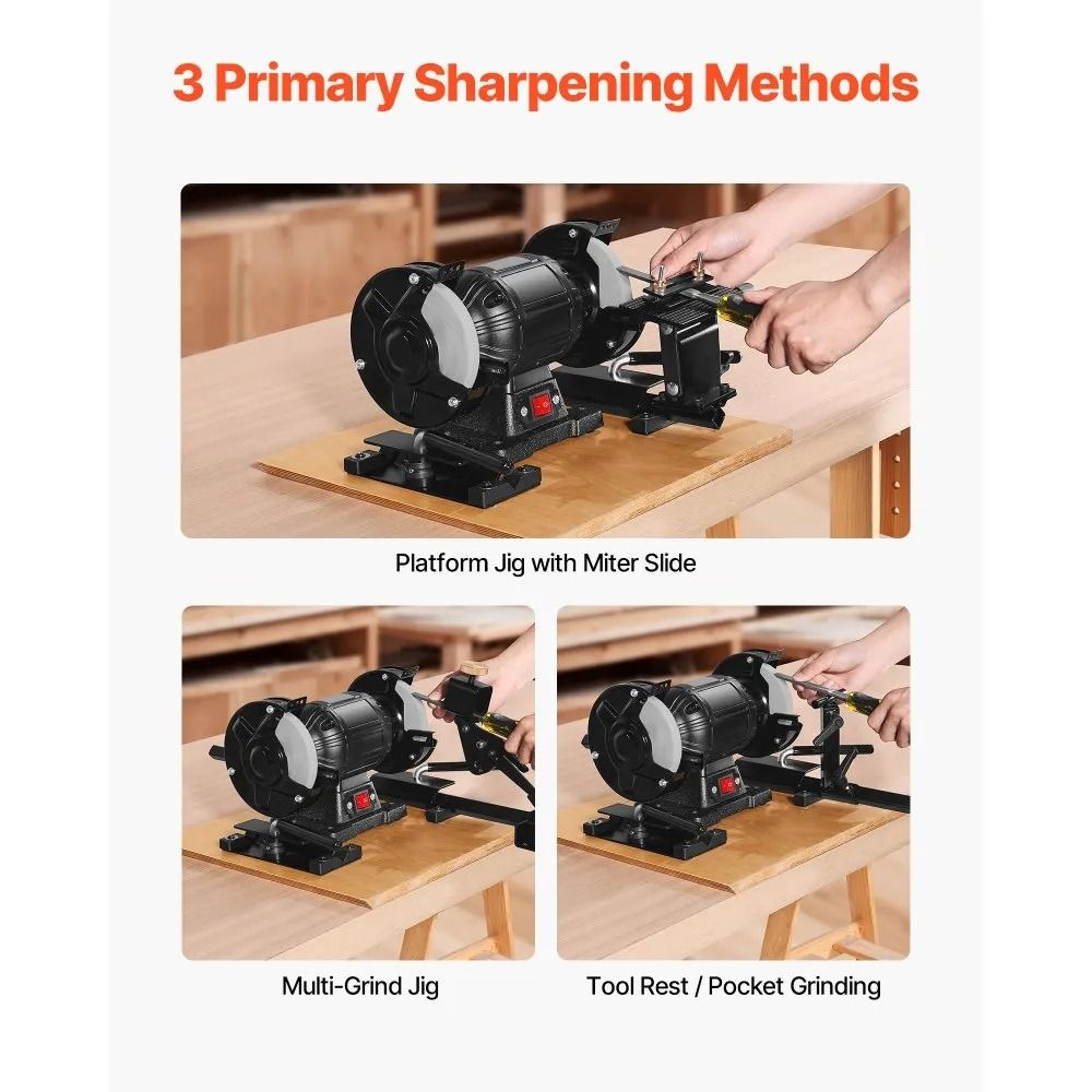 Pro Grind Sharpening System For Bench Grinder With MultiGrind Jig For Woodturning Tools 6