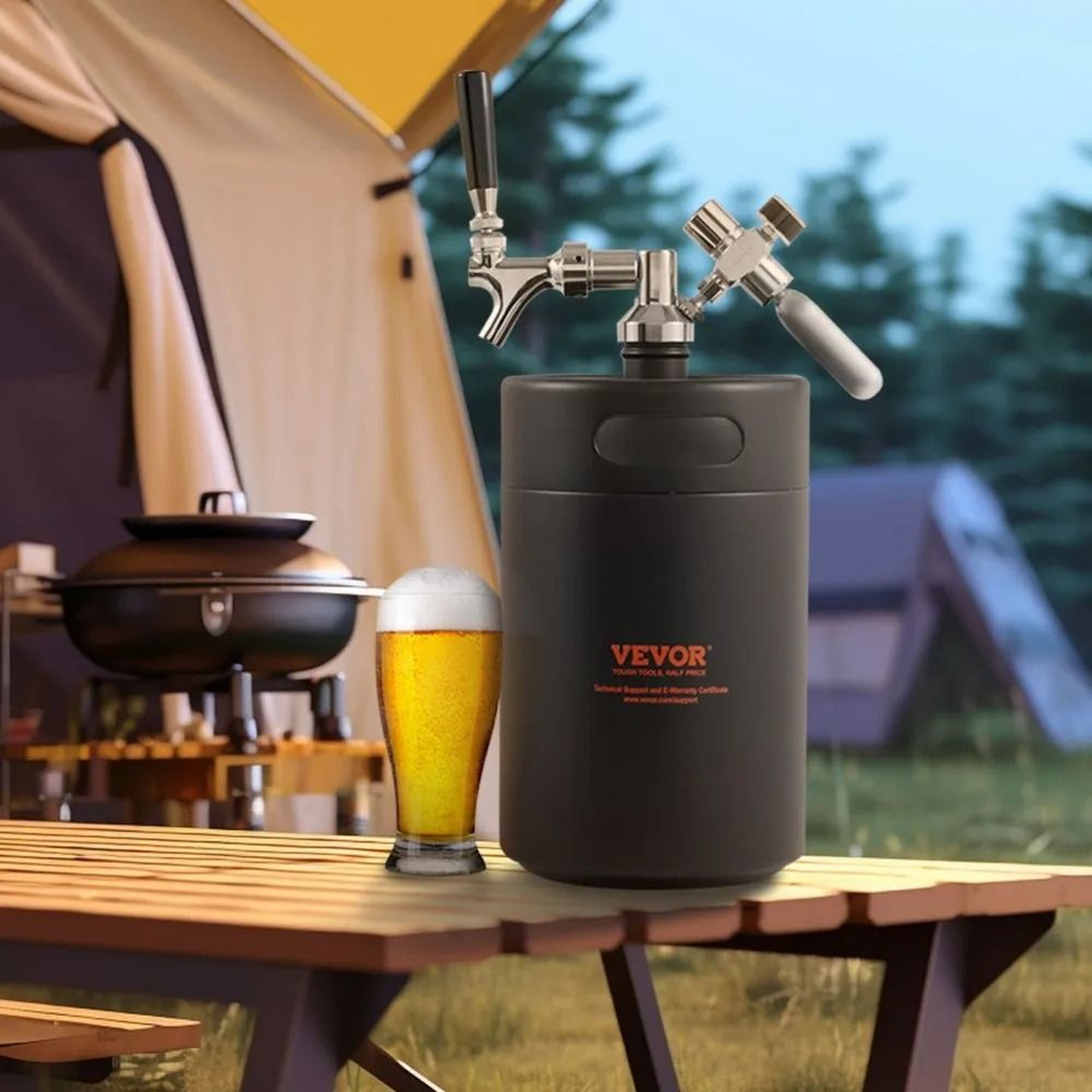 Beer Growler Tap System Stainless Steel Mini Keg With CO2 Regulator 6