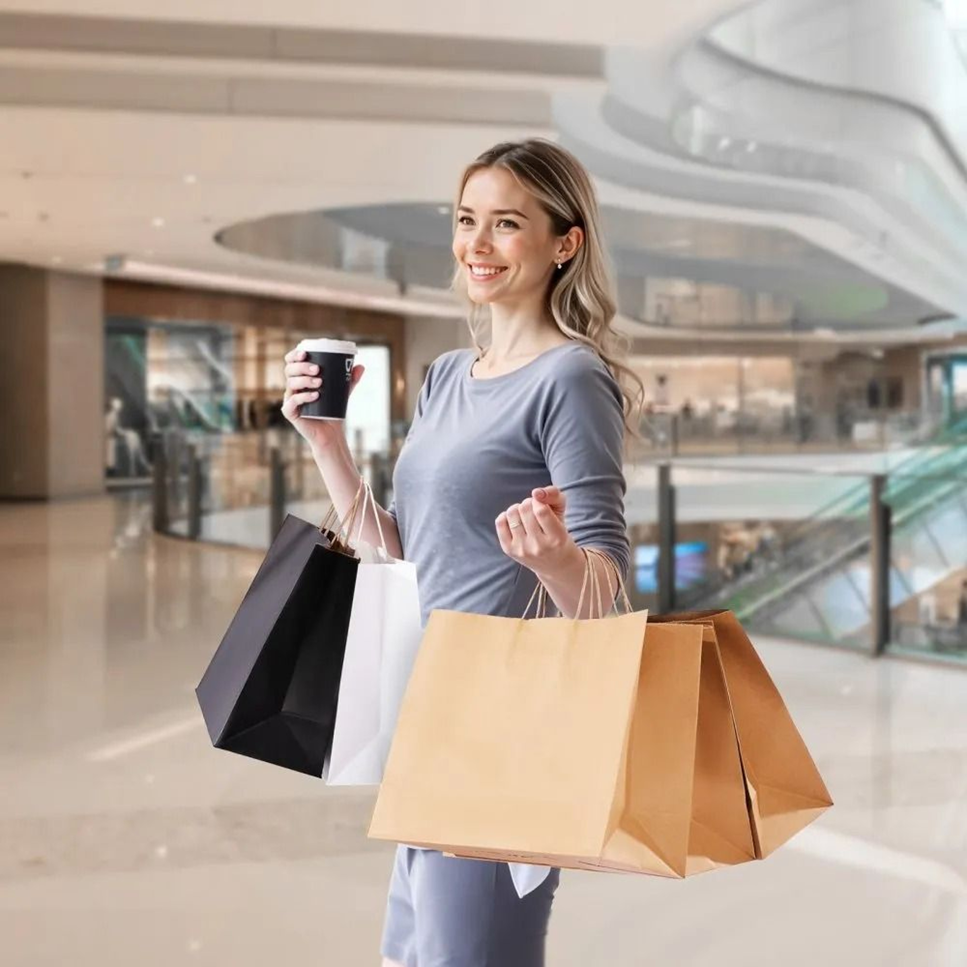 Large Kraft Paper Bags With Handles Reusable Brown Gift  Grocery Bags 6