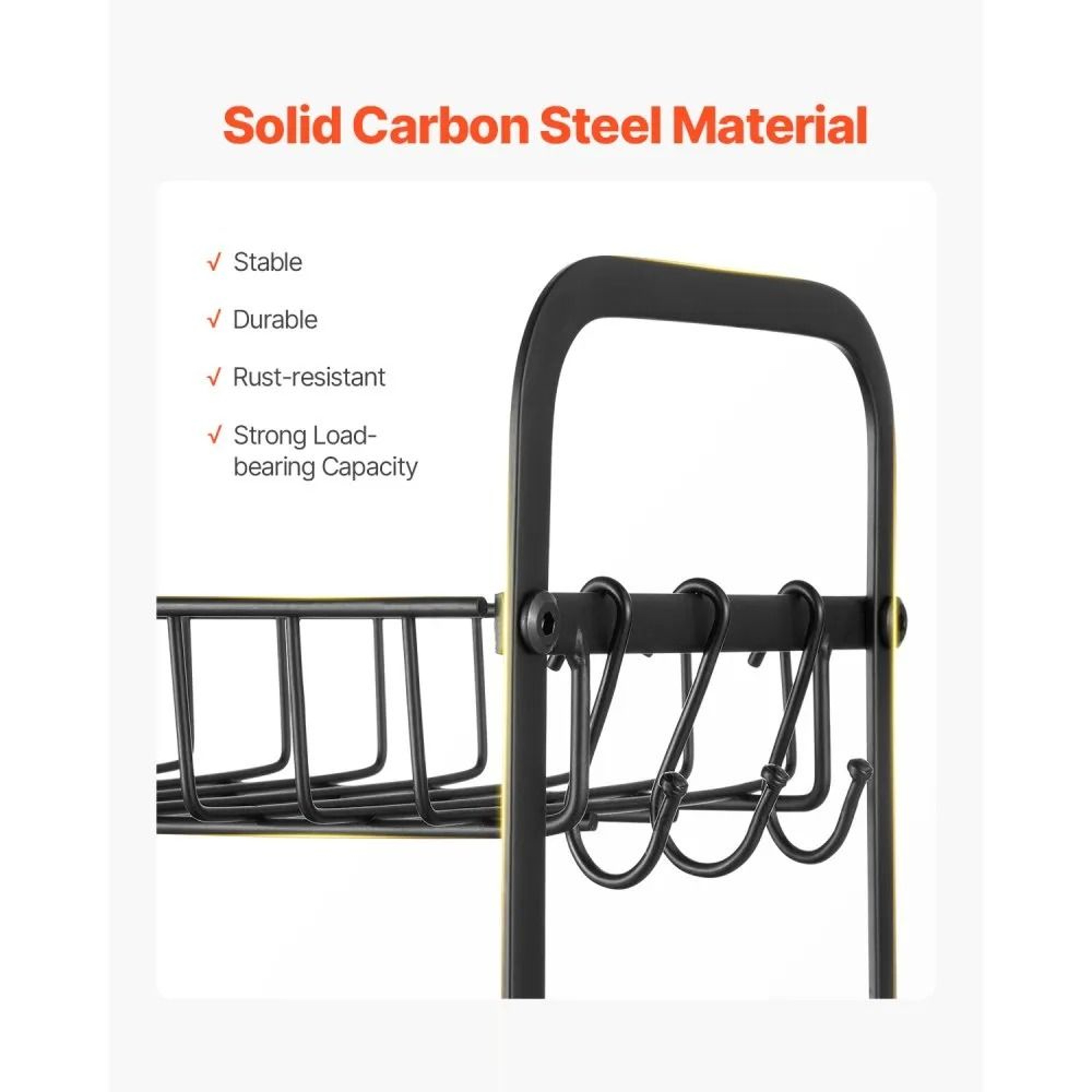 Countertop Coffee Station Organizer  Mug Holder With Movable Hooks 4