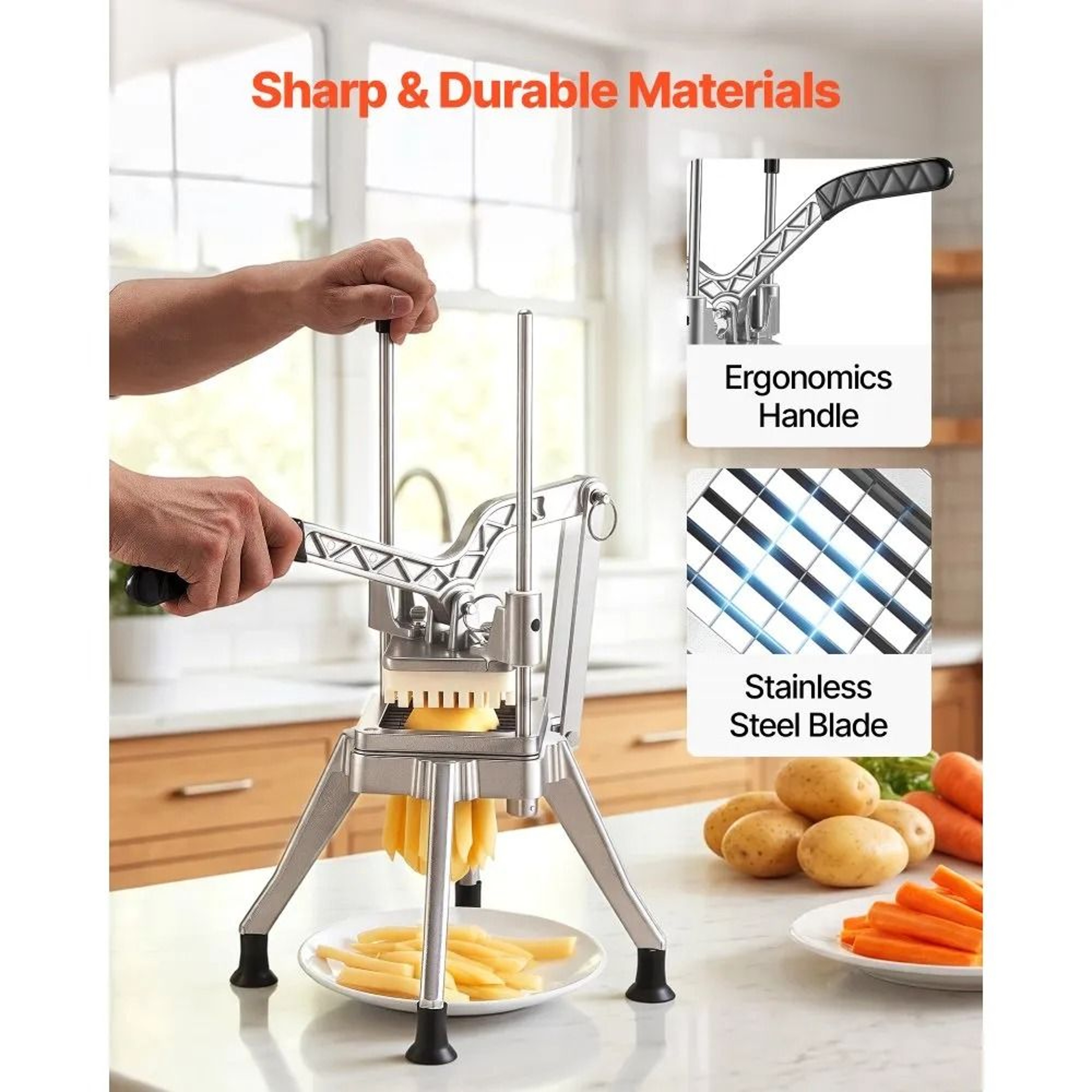 Commercial French Fry Cutter With Blade And Ergonomic Lever Handle 4