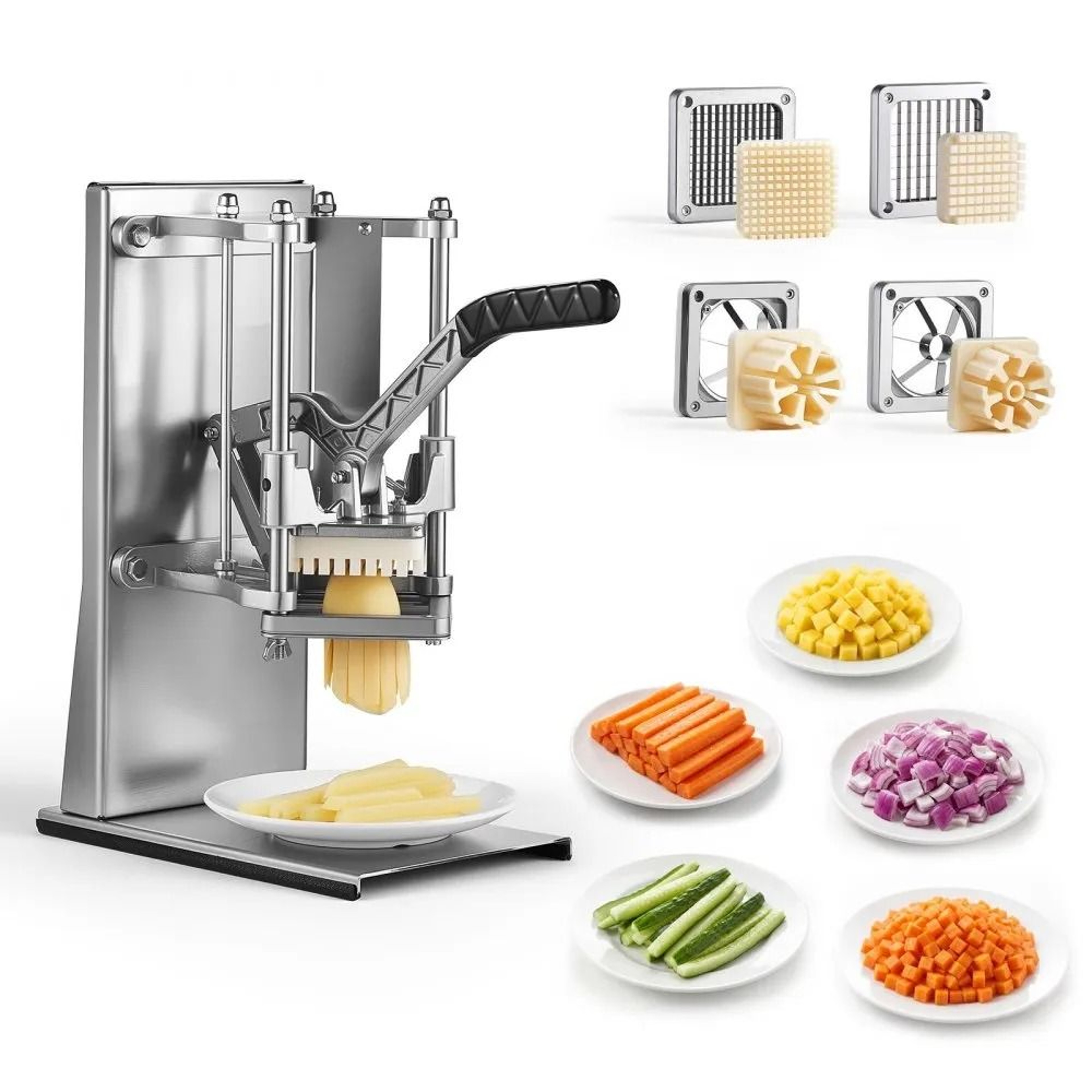 Heavy Duty Commercial French Fry Cutter  Vegetable Chopper With 4 Blades 0