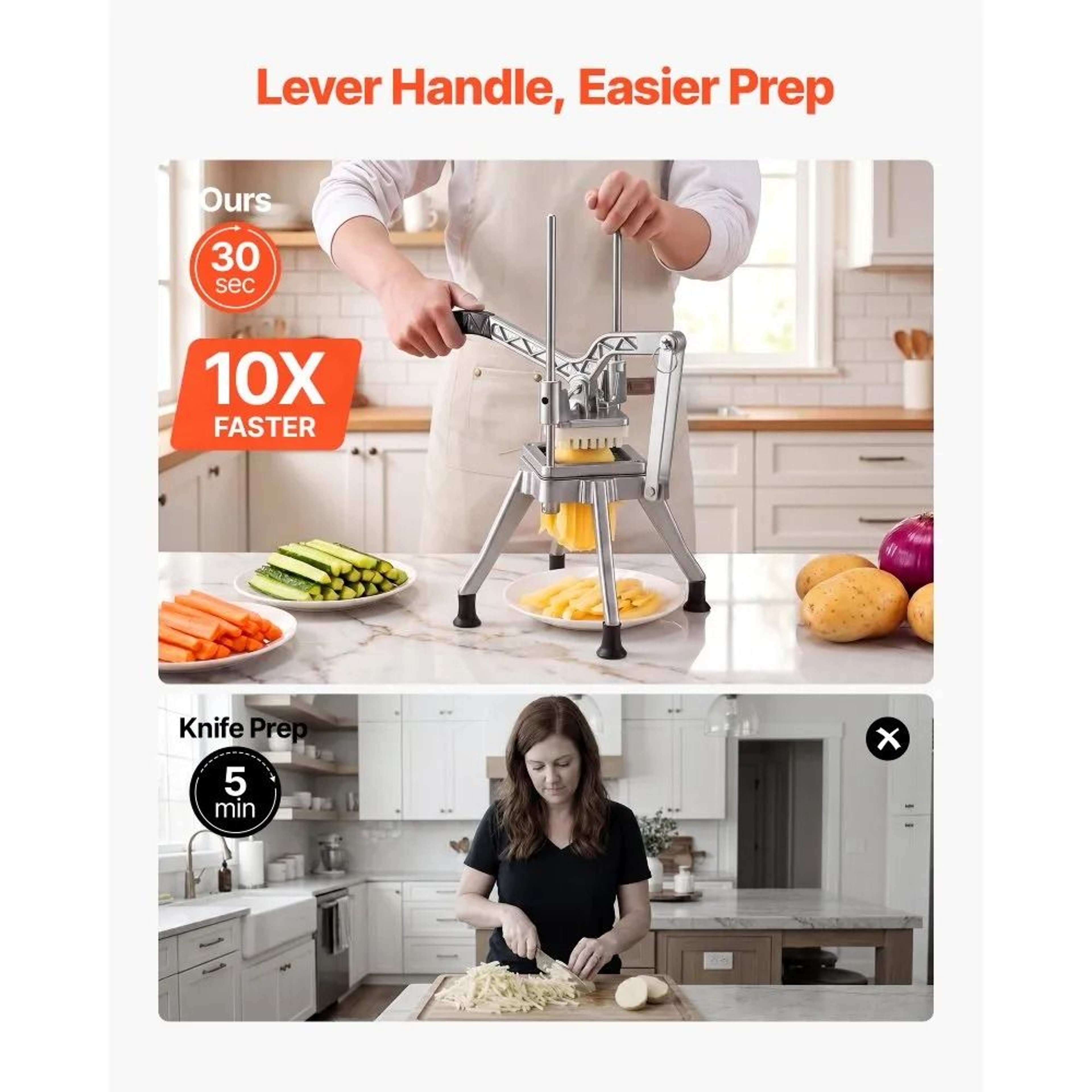 Pro Grade Vertical French Fry Cutter  Vegetable Slicer 4