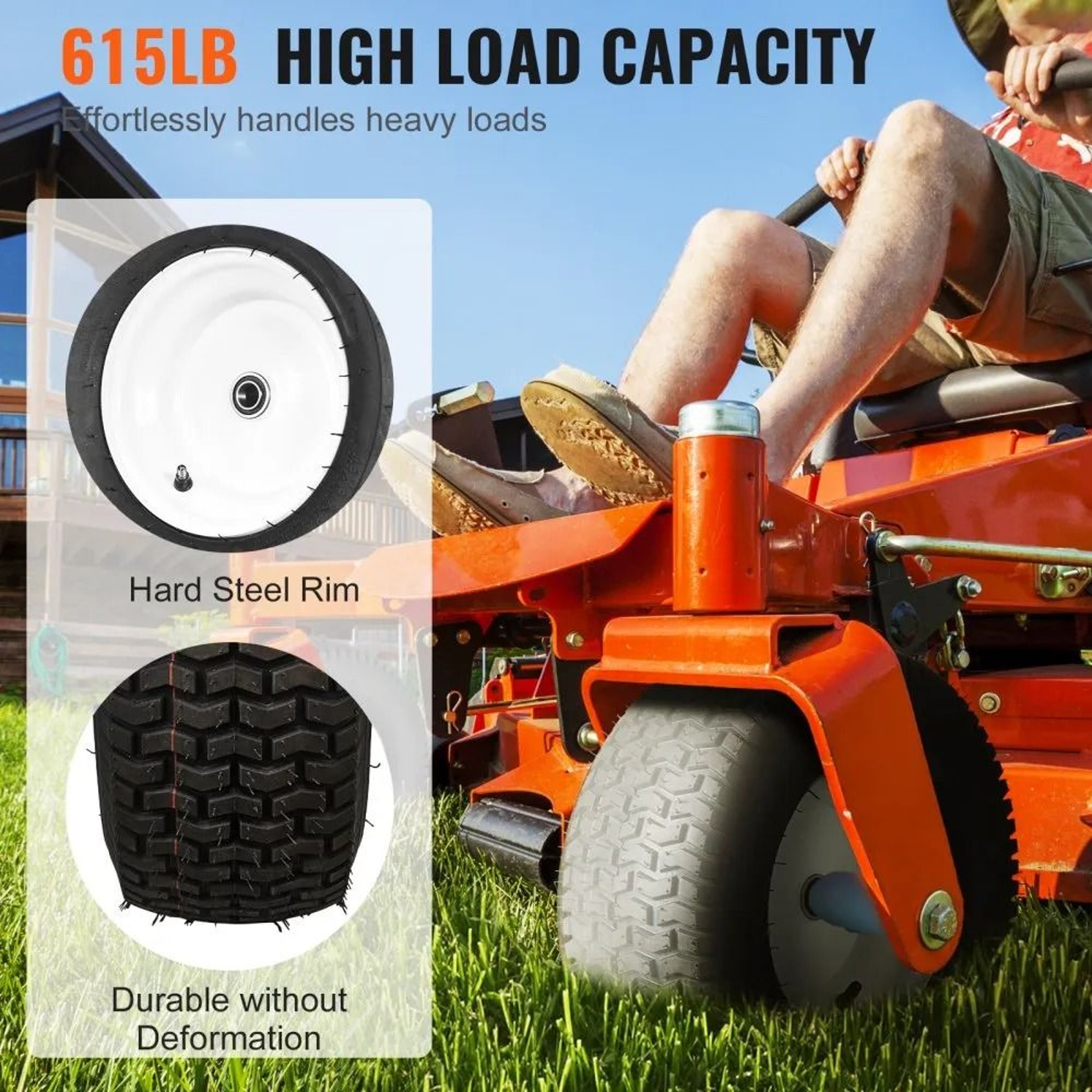 Lawn Mower Tires With Rim 2 Pack Tubeless Turf Tractor Wheels 3