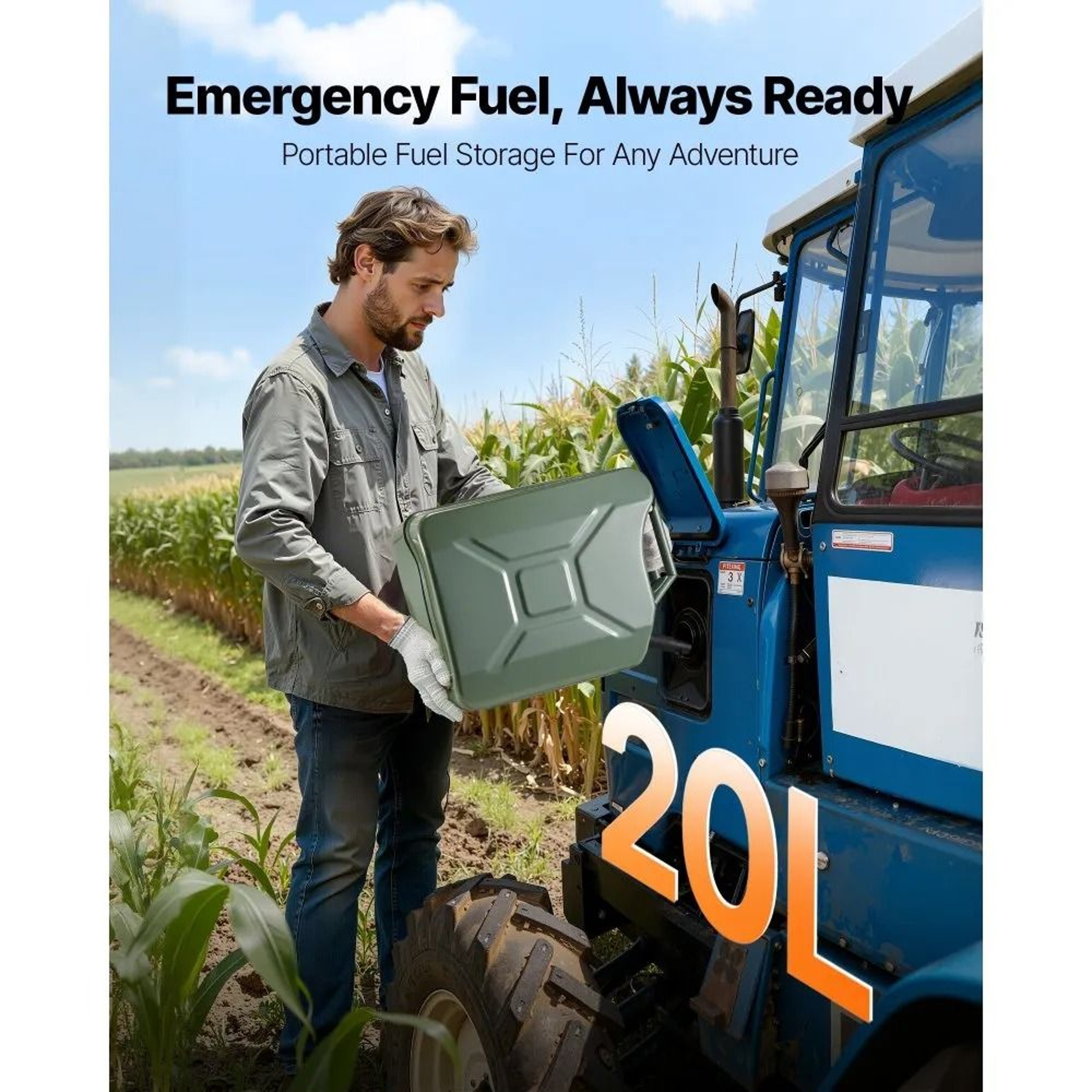 Metal Jerry Can Fuel Container With Leakproof Fast Flow Spout 1