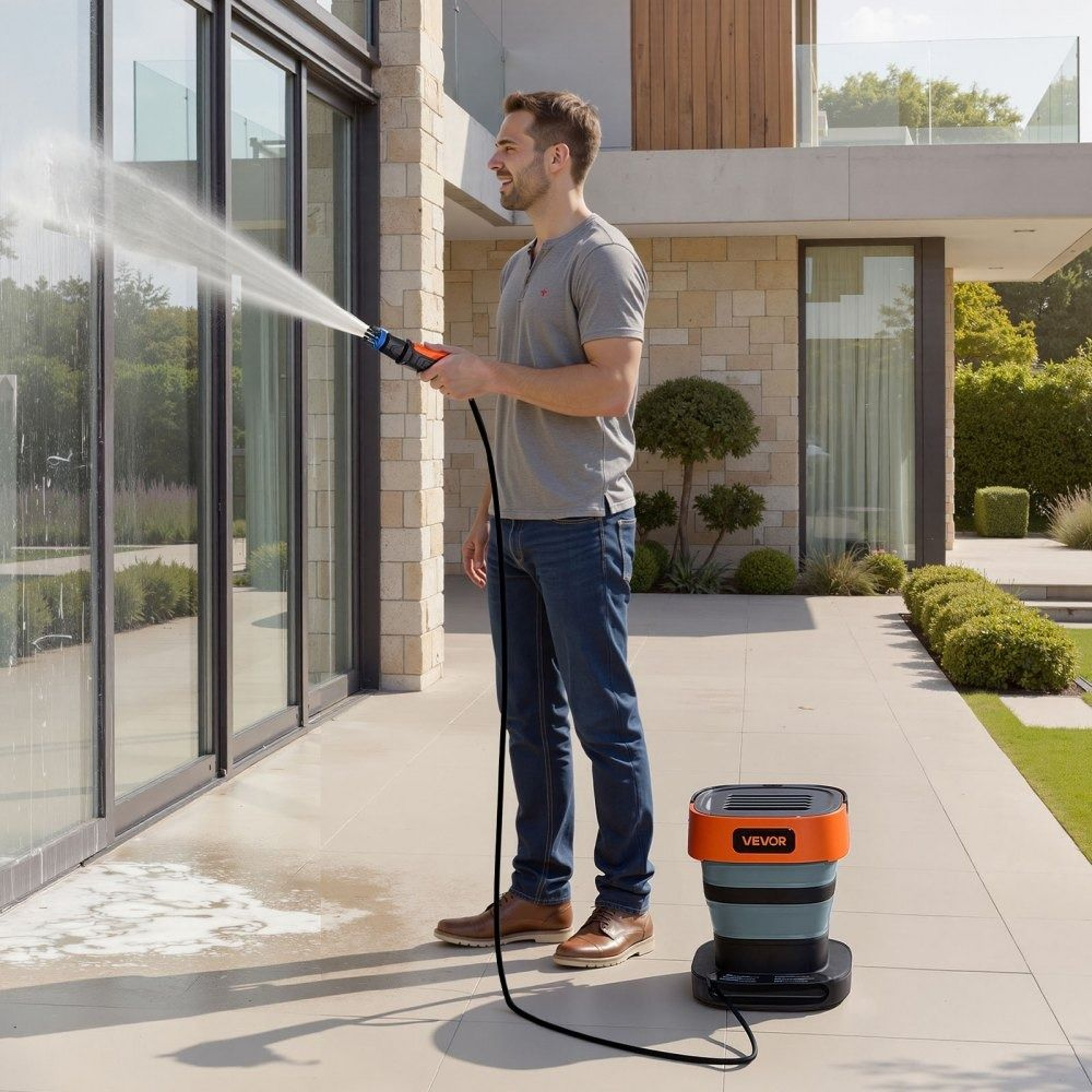 Portable Cordless Pressure Washer Foldable Power Washer For Bike Cleaning  Outdoor Use 6
