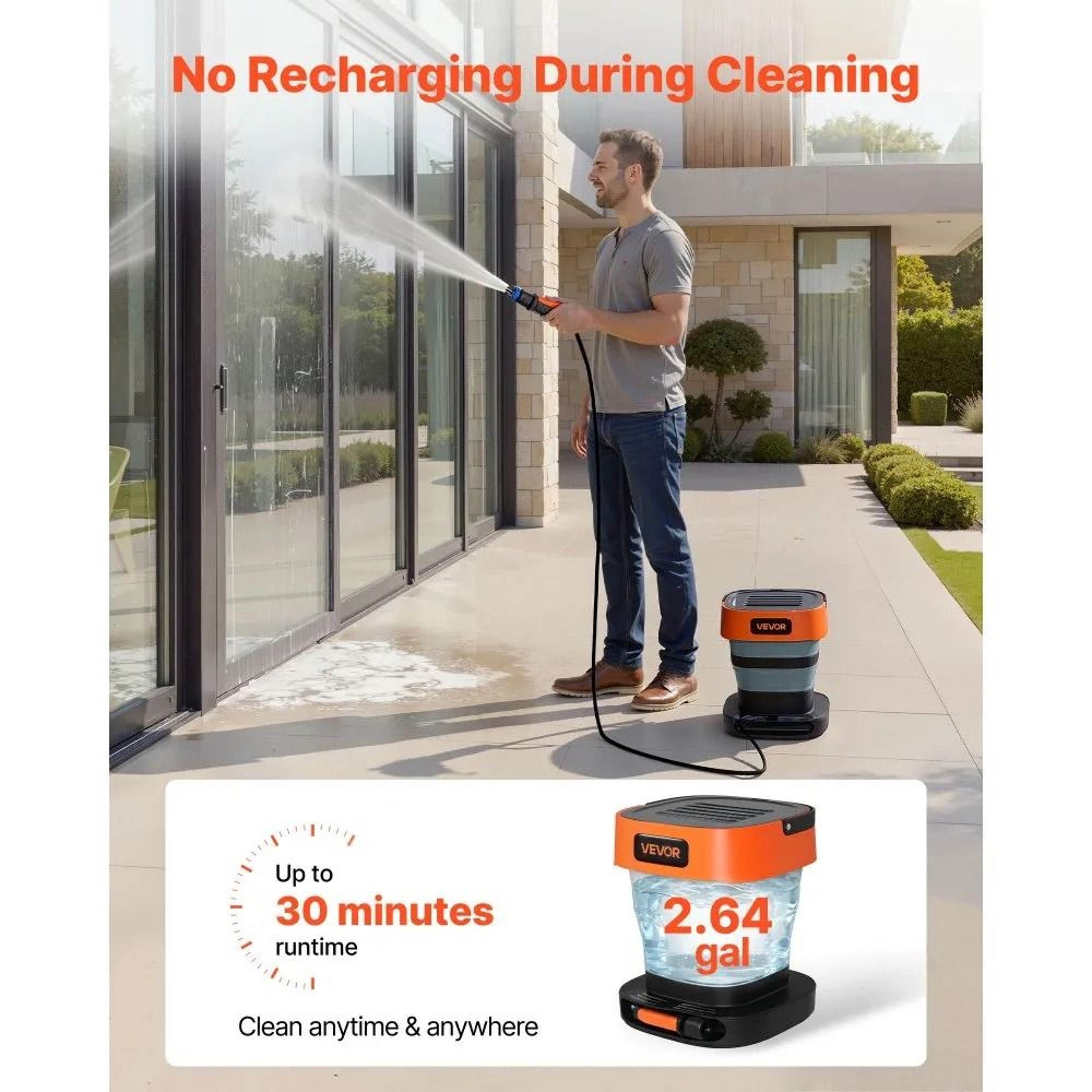 Portable Cordless Pressure Washer Foldable Power Washer For Bike Cleaning  Outdoor Use 1