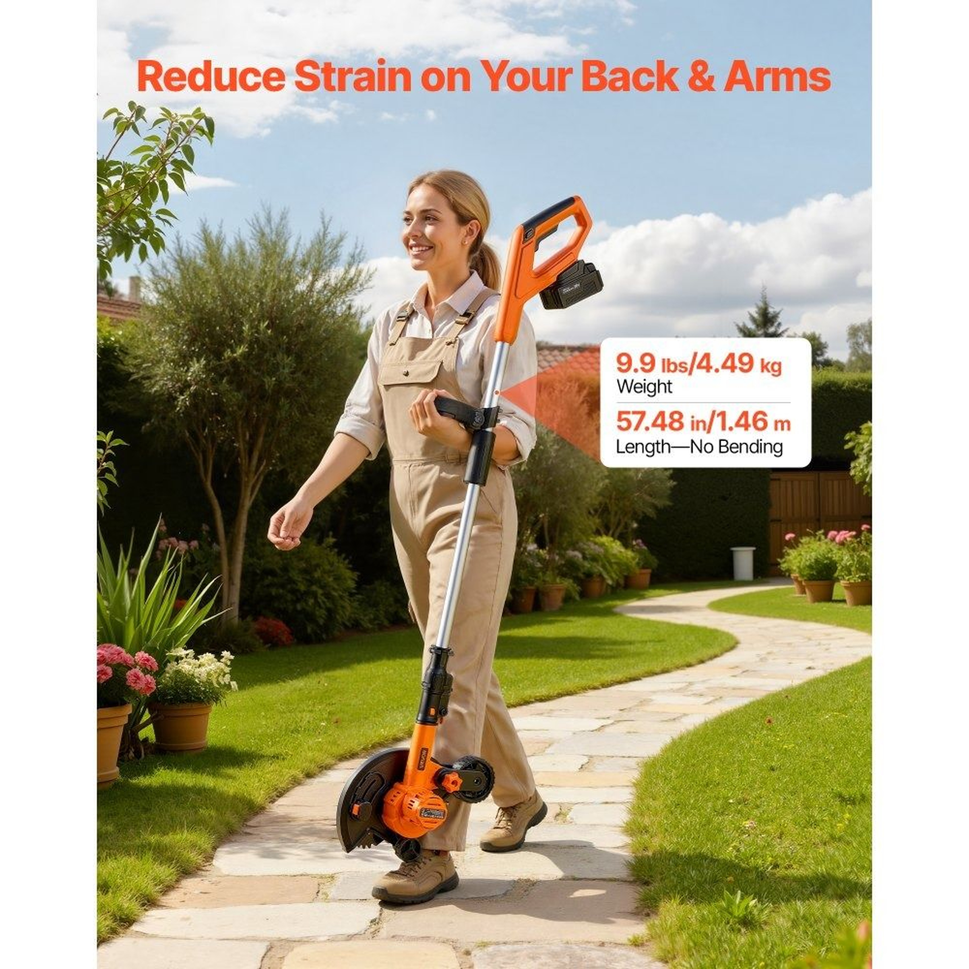 Premium Battery Powered Lawn Edger With Blade  Adjustable Depth 3
