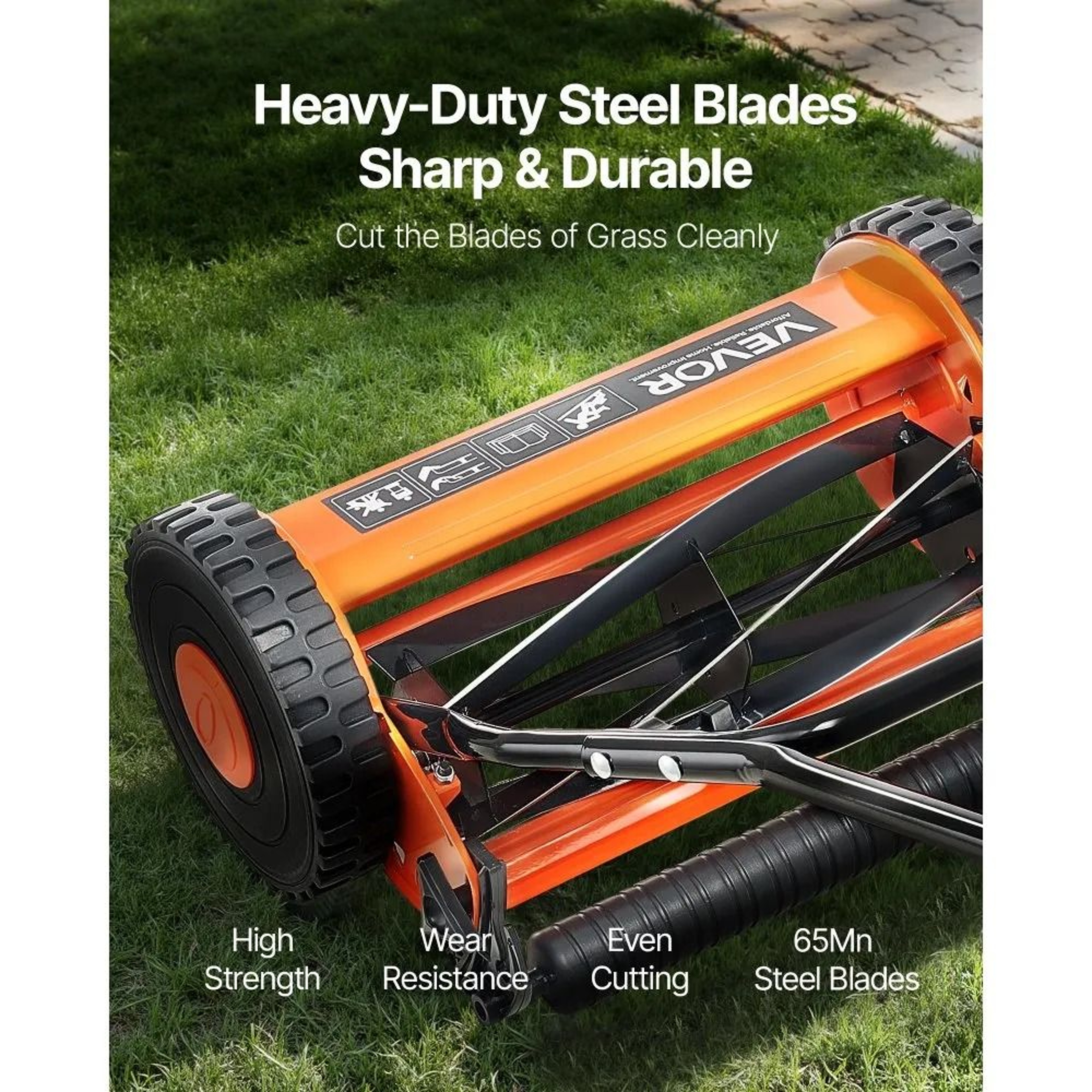 Manual Push Reel Lawn Mower With Grass Catcher 2