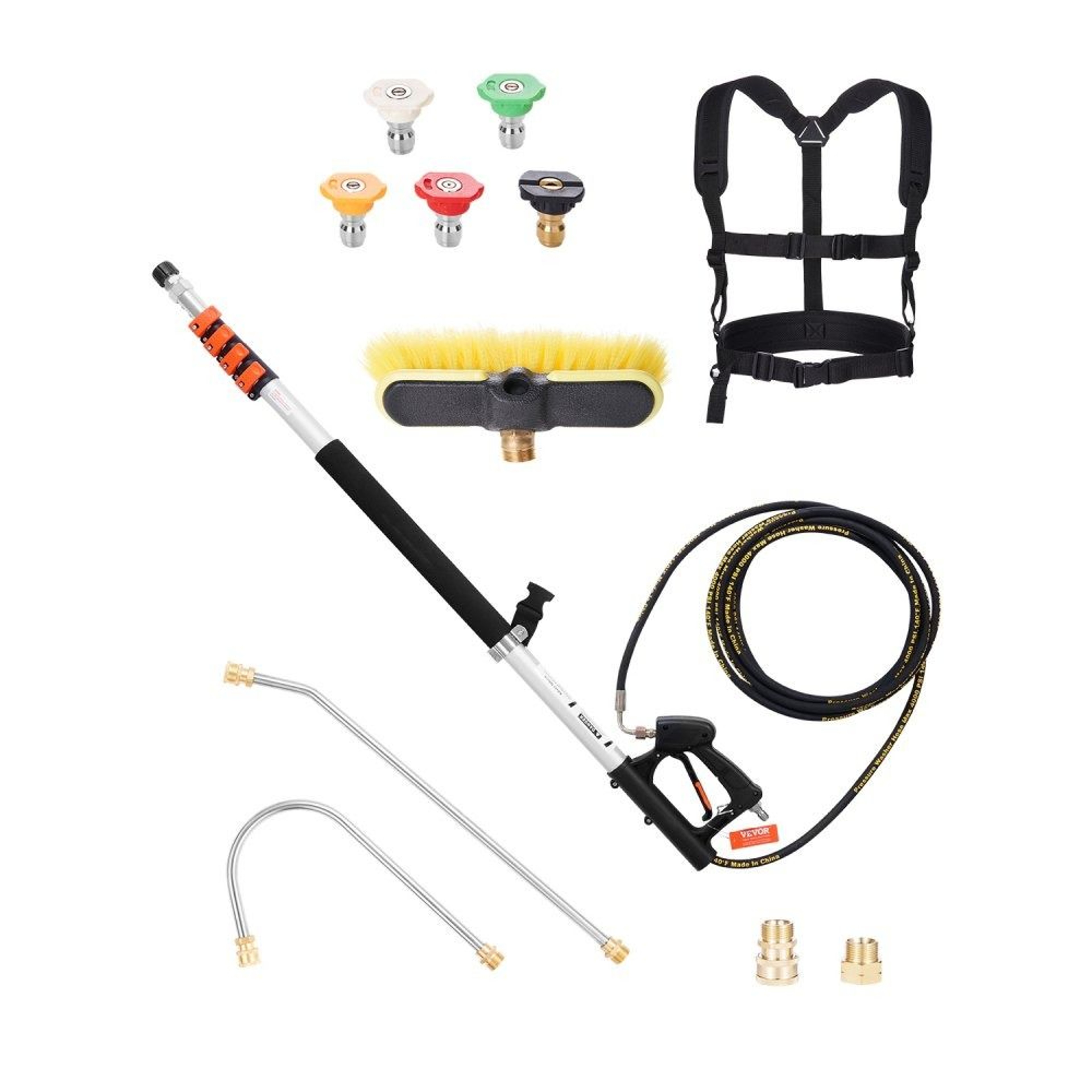 Heavy Duty Telescoping Pressure Washer Wand With Brush Head  Gutter Cleaner 0