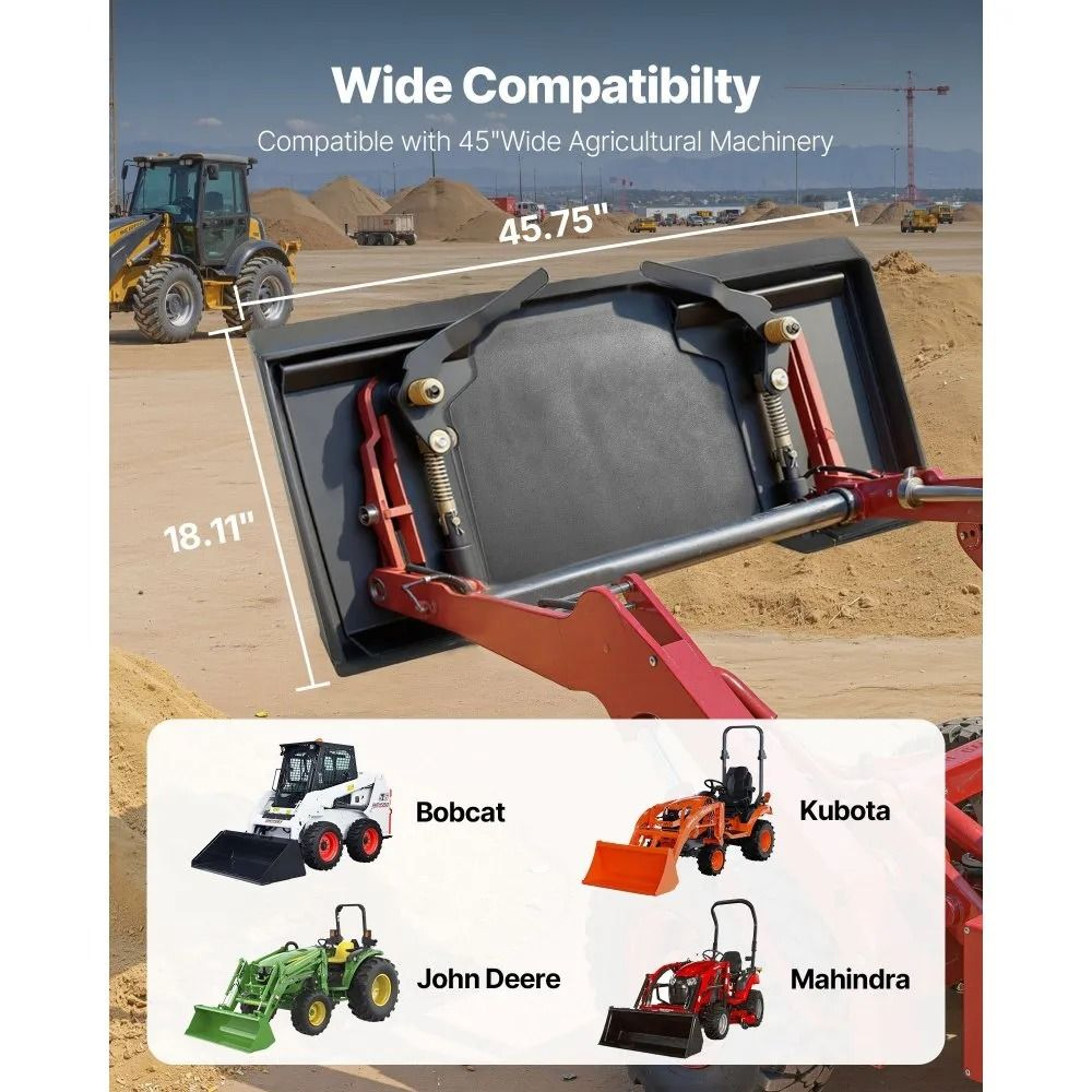 Heavy Duty Skid Steer Mount Plate Universal Quick Attach 2
