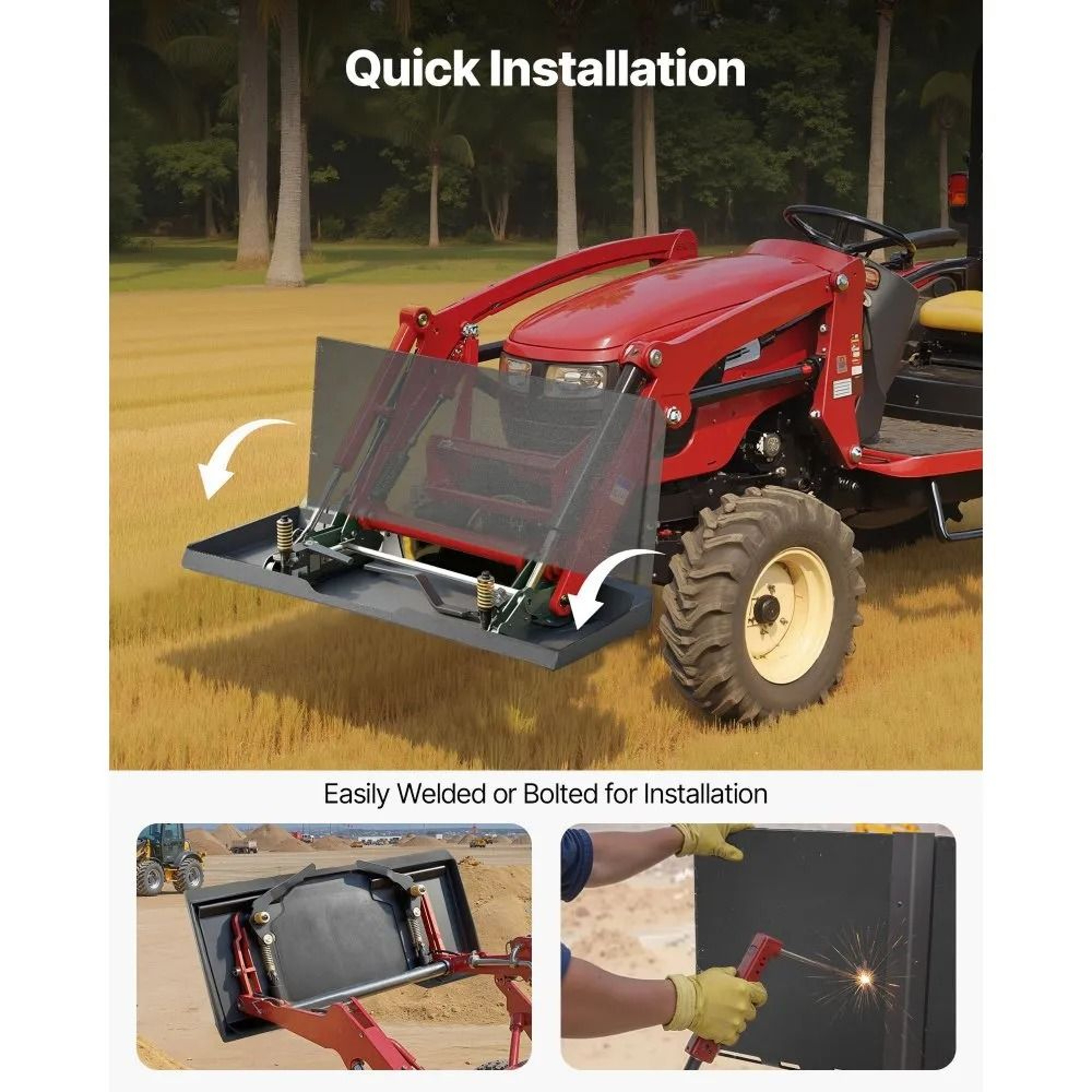 Heavy Duty Skid Steer Mount Plate Universal Quick Attach 3