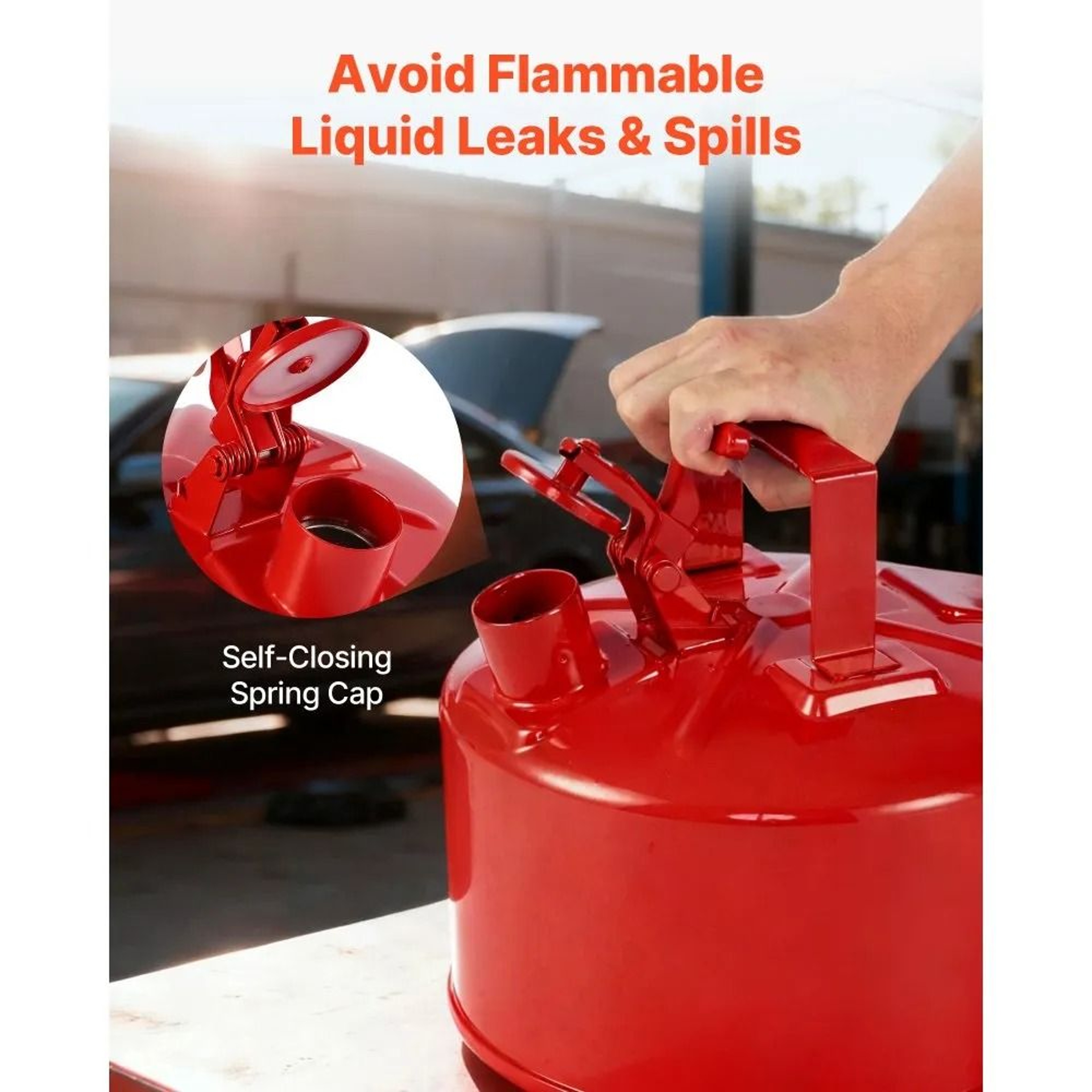 25 Gallon Safety Gas Can With Flame Arrestor  Self Closing Leakproof Lid 5