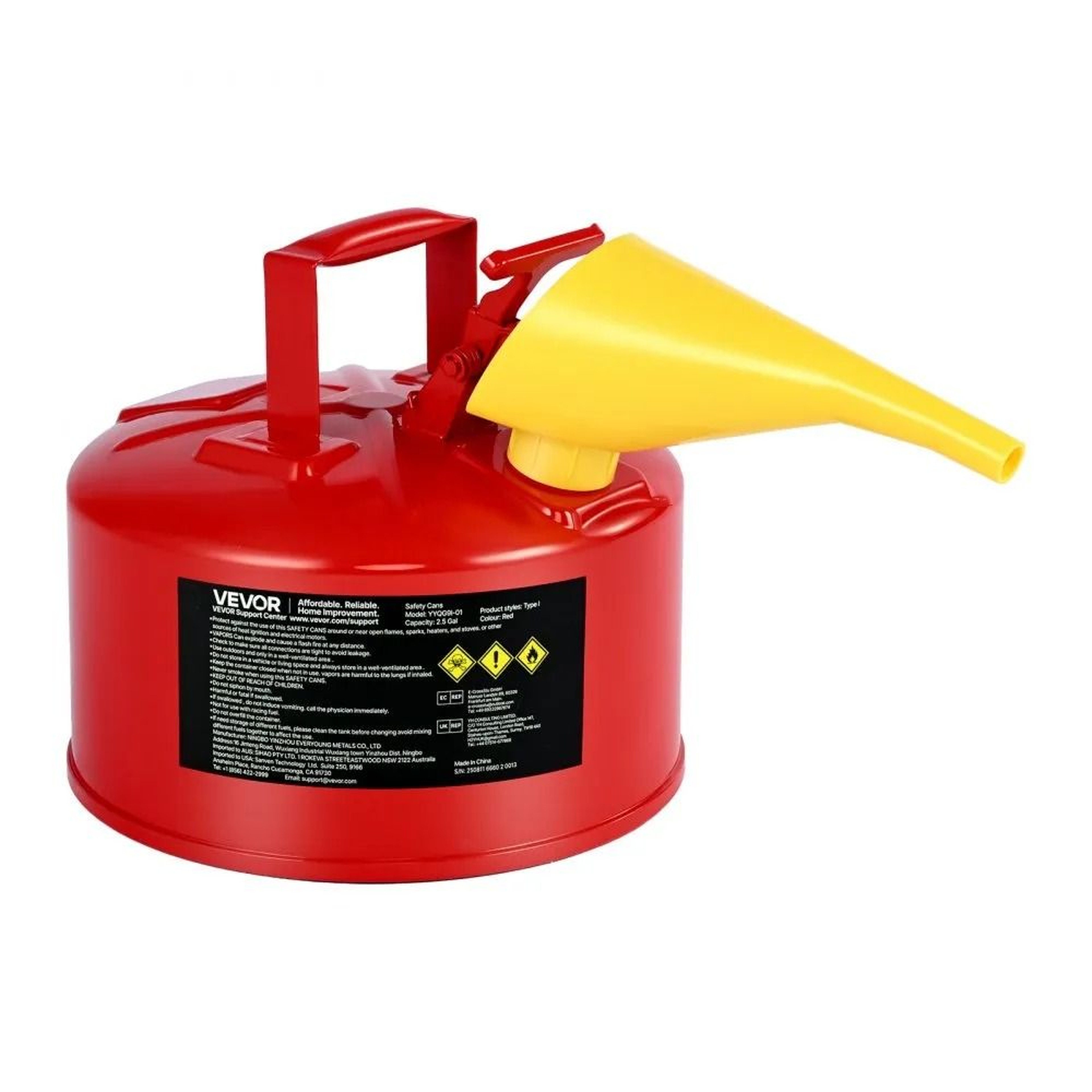 25 Gallon Safety Gas Can With Flame Arrestor  Self Closing Leakproof Lid 0