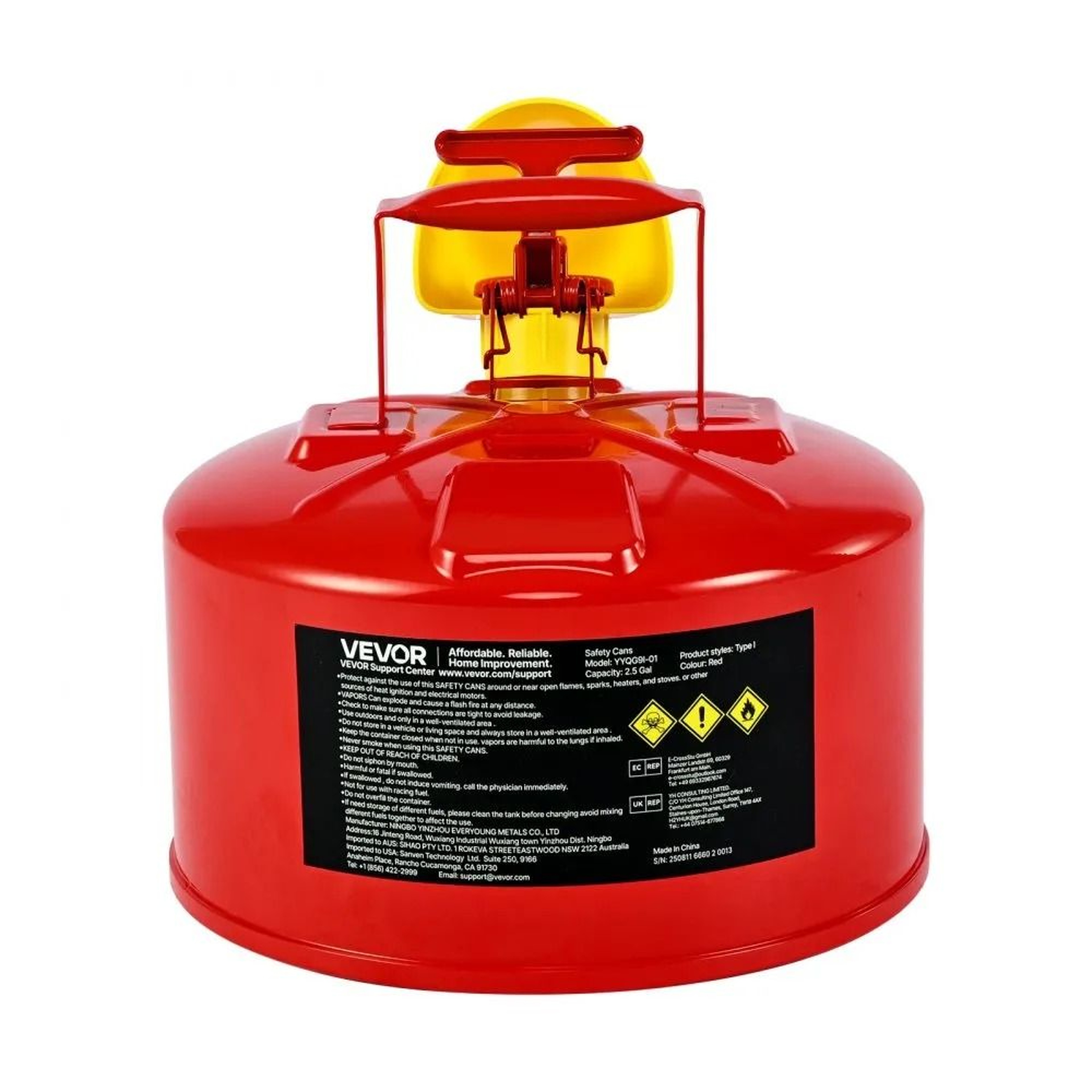 25 Gallon Safety Gas Can With Flame Arrestor  Self Closing Leakproof Lid 9