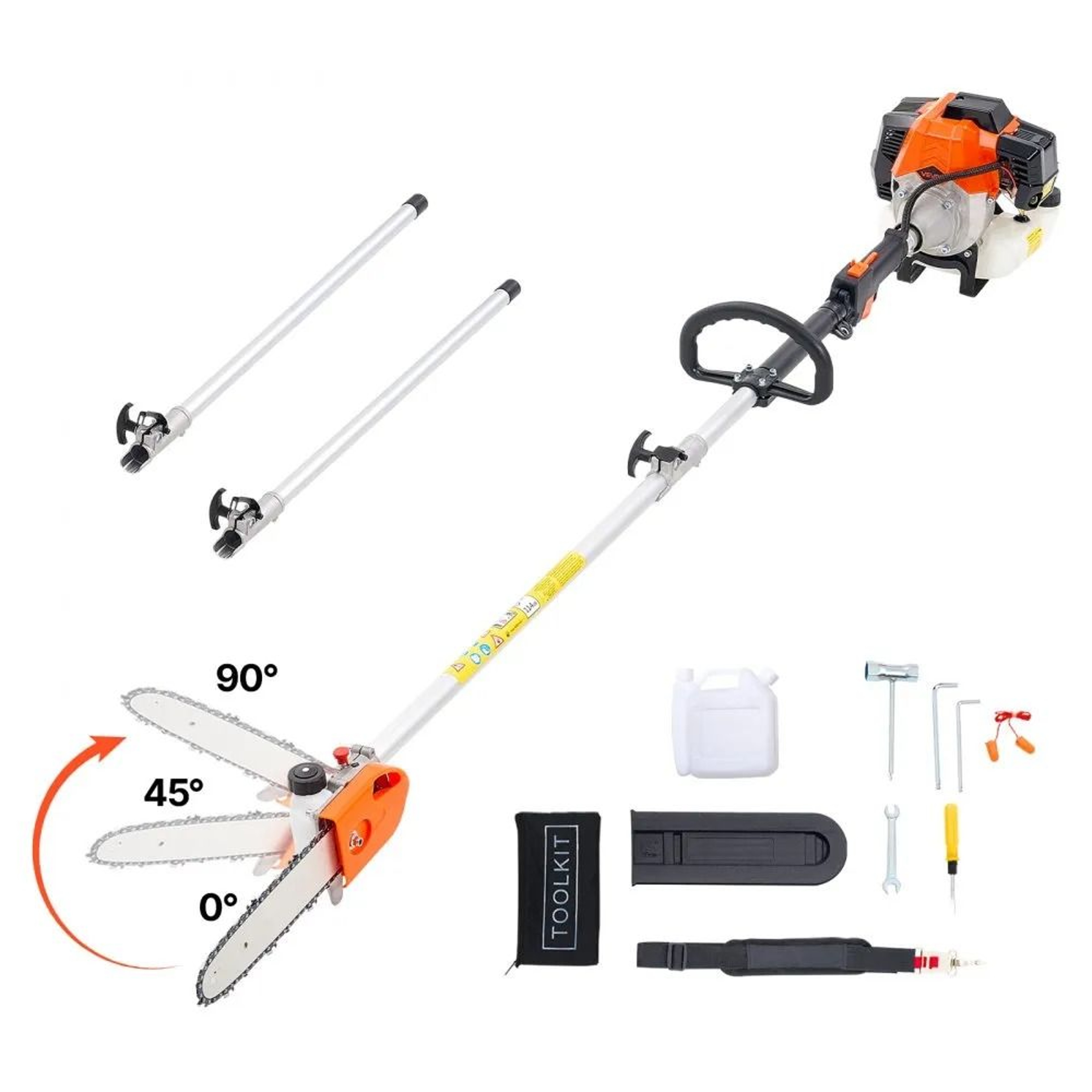 Premium 43CC Gas Pole Saw With Rotatable Head Powerful Extendable Tree Trimmer 0