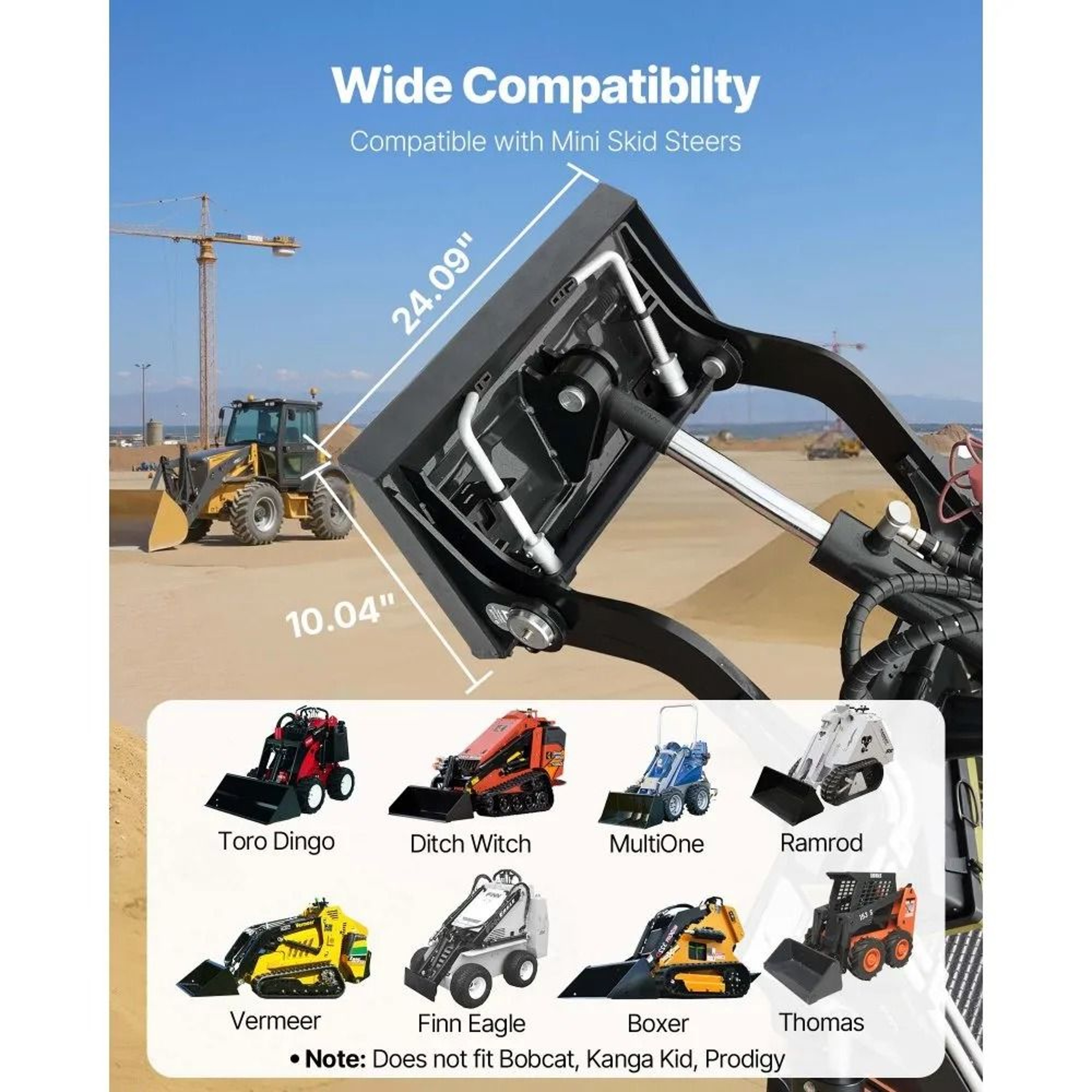 HeavyDuty Skid Steer Mount Plate With Universal Quick Attach 1500lbs Capacity 1