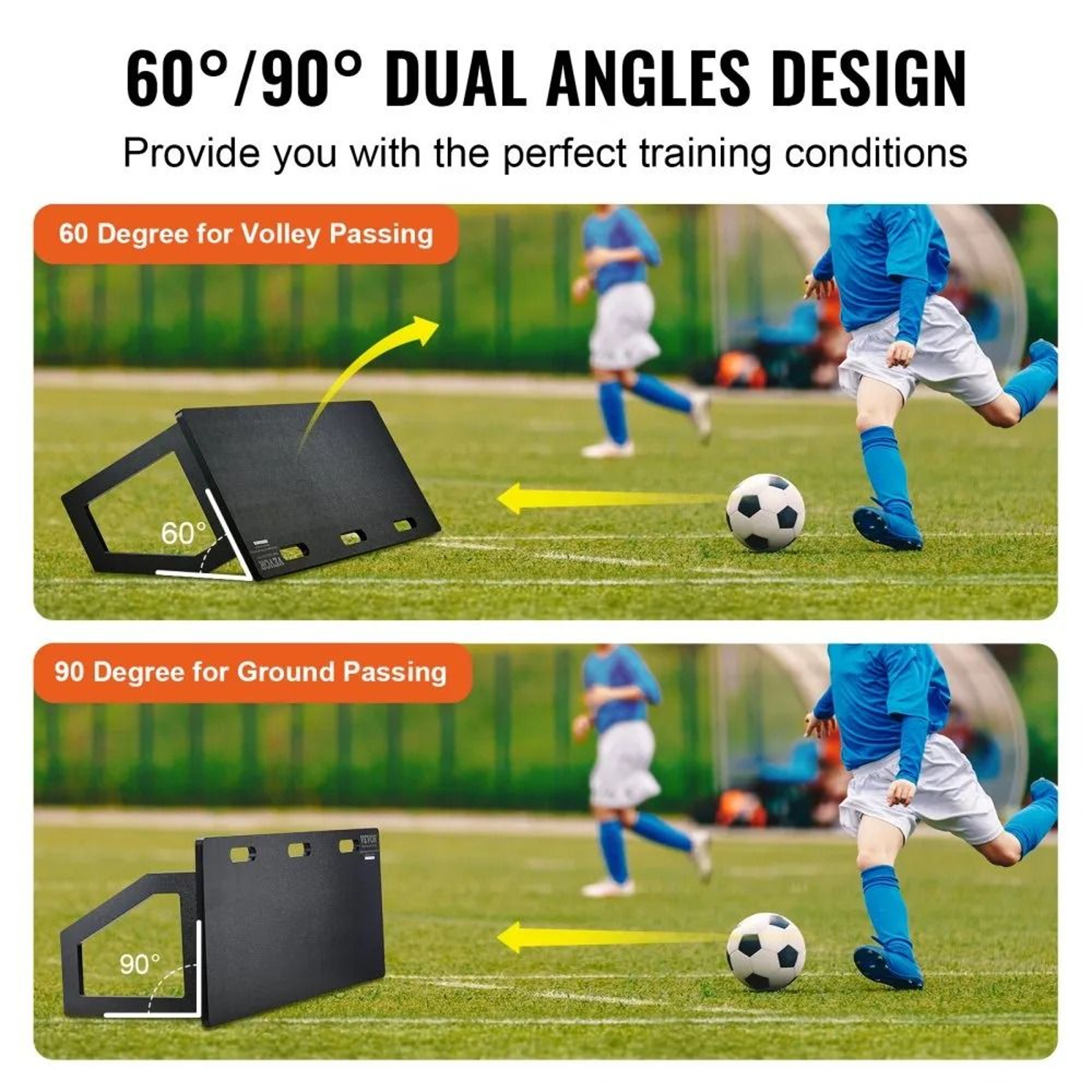 Portable Soccer Rebounder Board With DualAngle Training For Passing  Shooting Practice 5