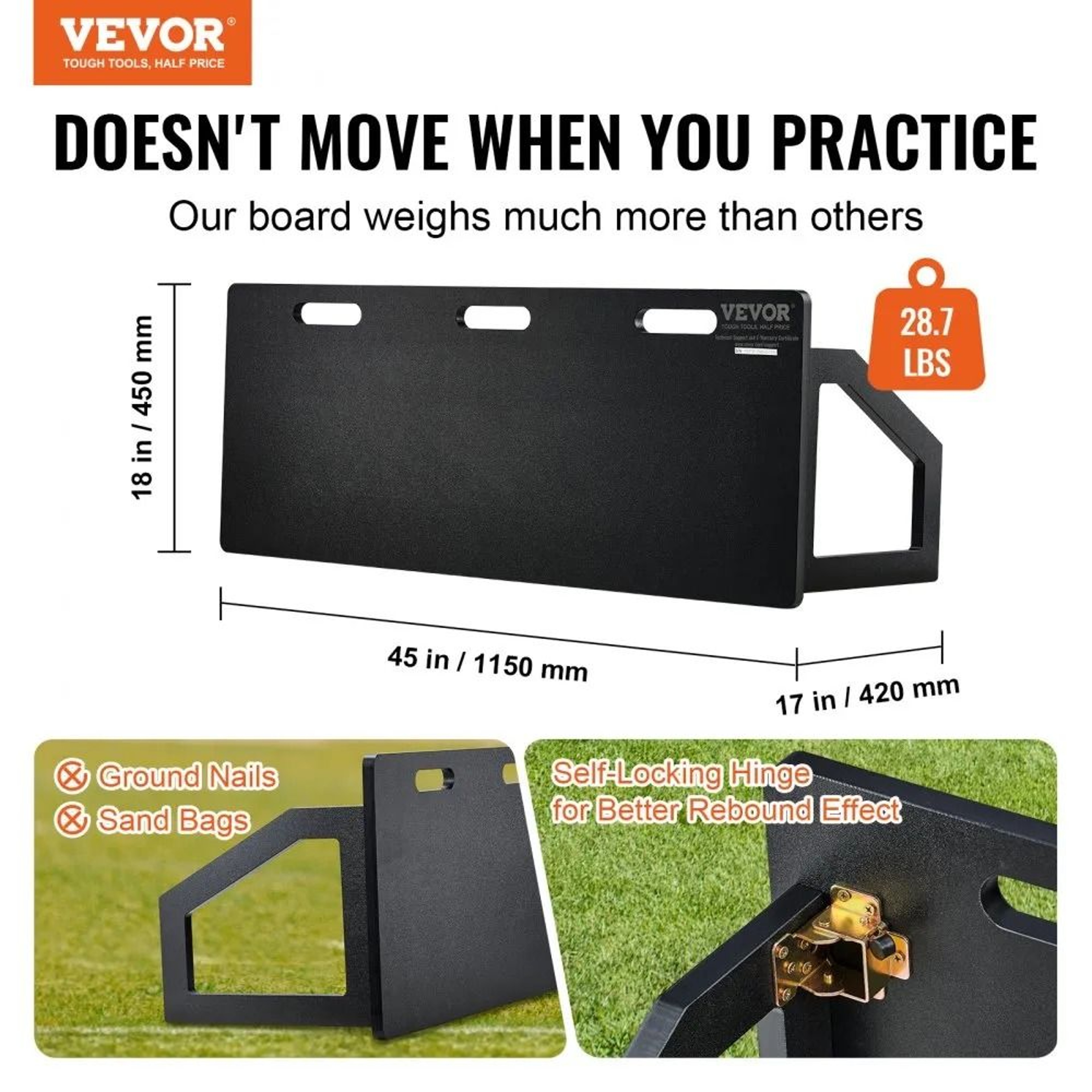 Portable Soccer Rebounder Board With DualAngle Training For Passing  Shooting Practice 6