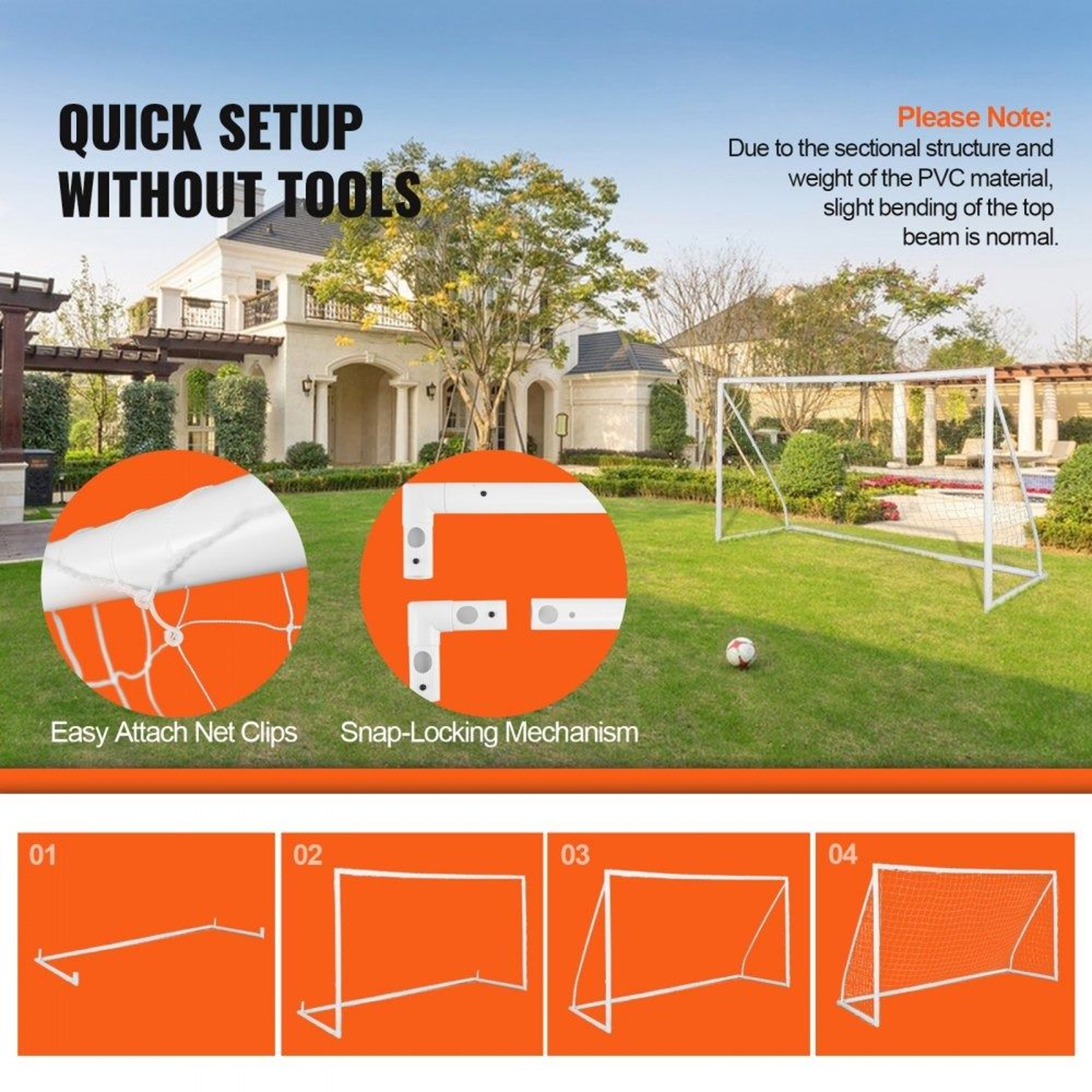 Portable Soccer Goal With Carry Bag For Backyard Training  Outdoor Practice 7