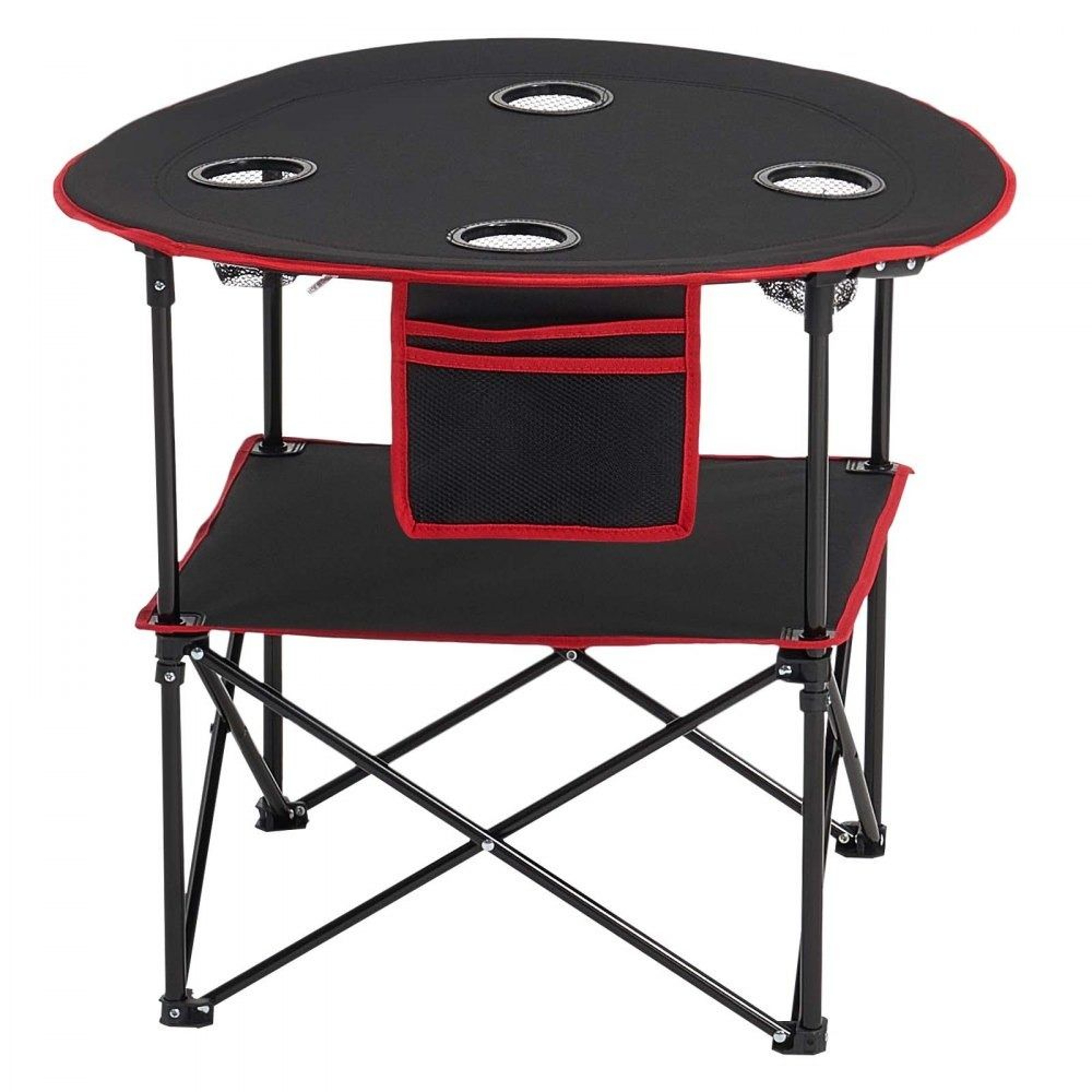 Portable Folding Camping Table With Cup Holders Waterproof Oxford Picnic Table For Beach Tailgating 9