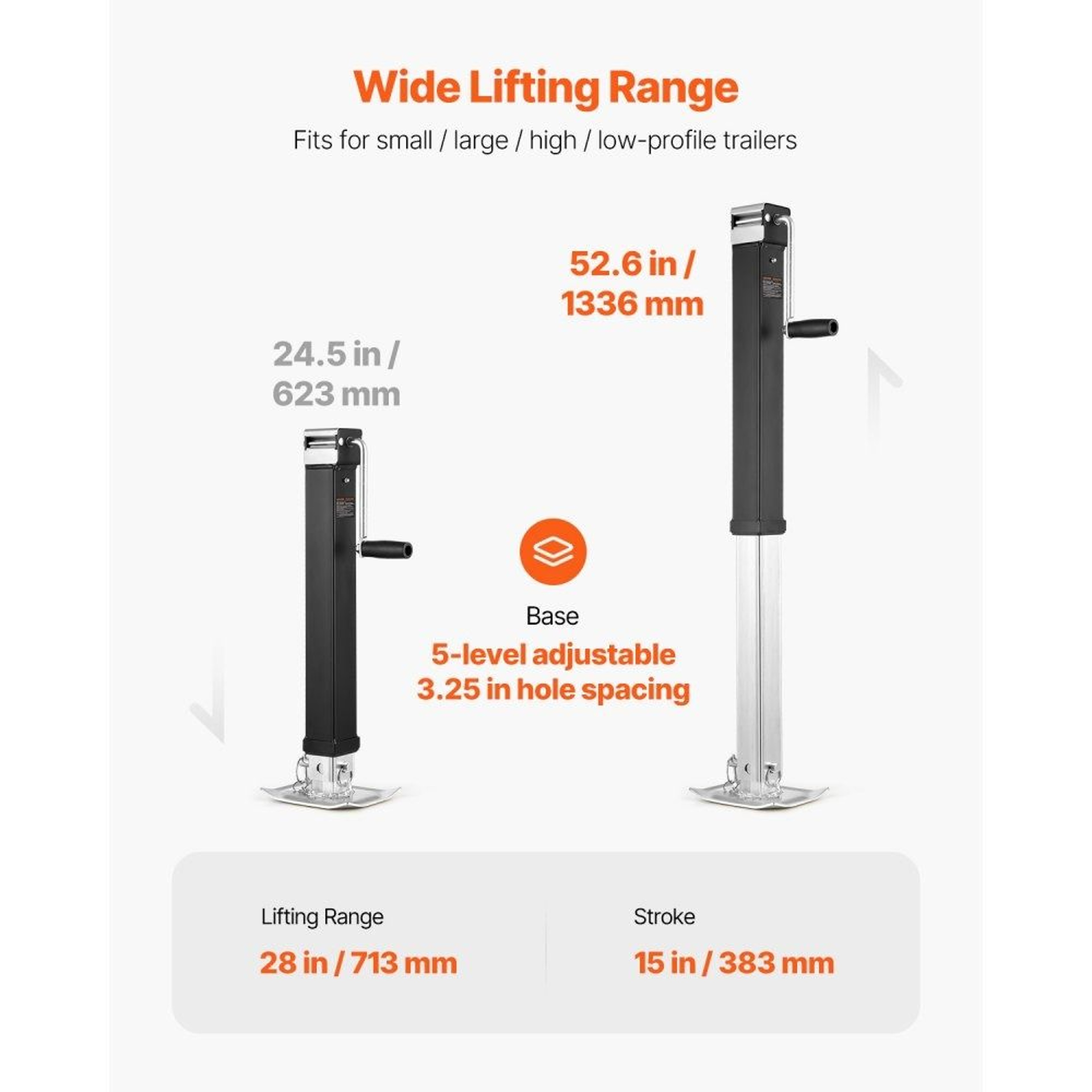 Heavy Duty Trailer Jack 8000 Lbs With Swivel Pipe Mount For RV  Utility Trailers 6