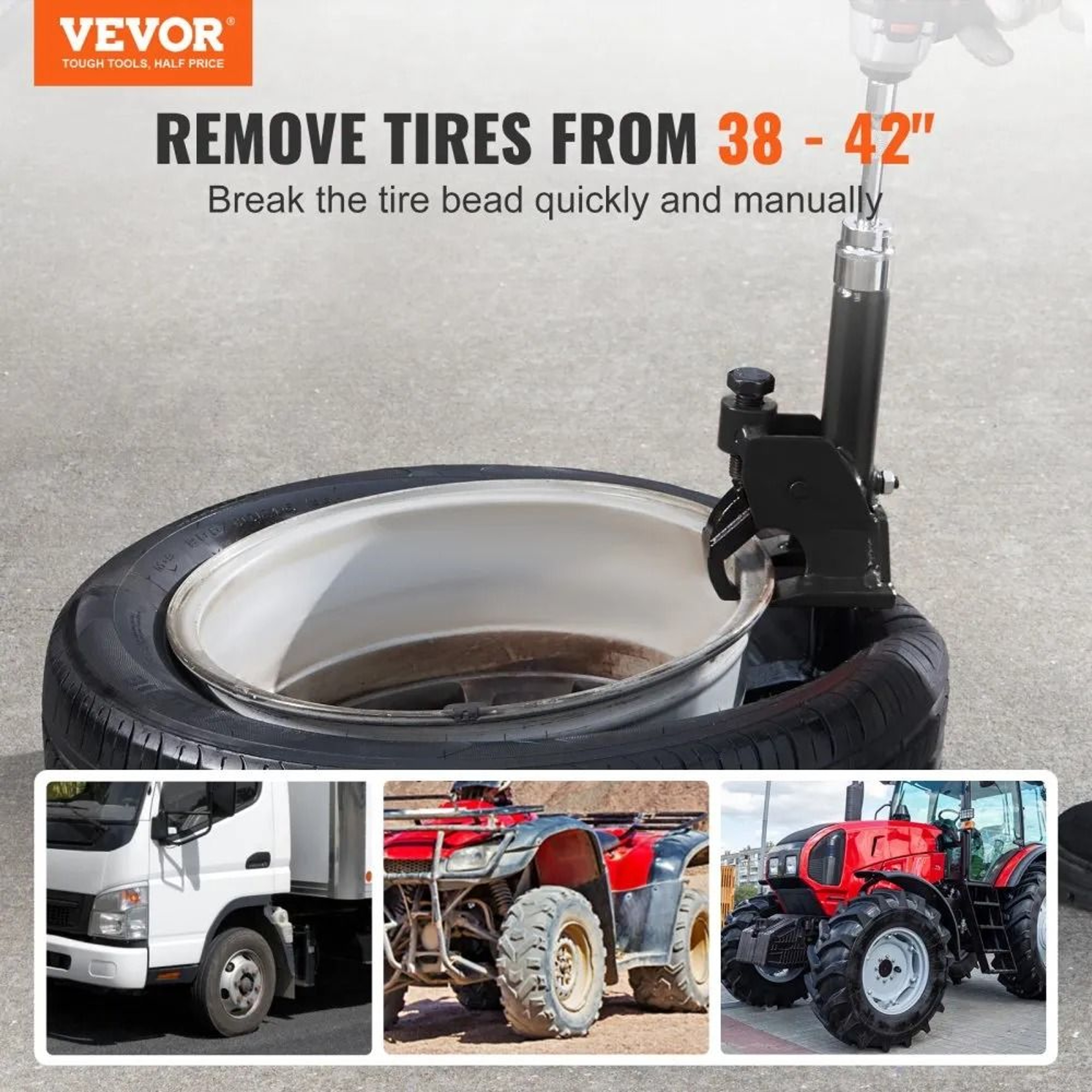 Heavy Duty Tire Bead Breaker Tool For 3842 Inch Tires Manual Tire Changer For Trucks  ATVs 2