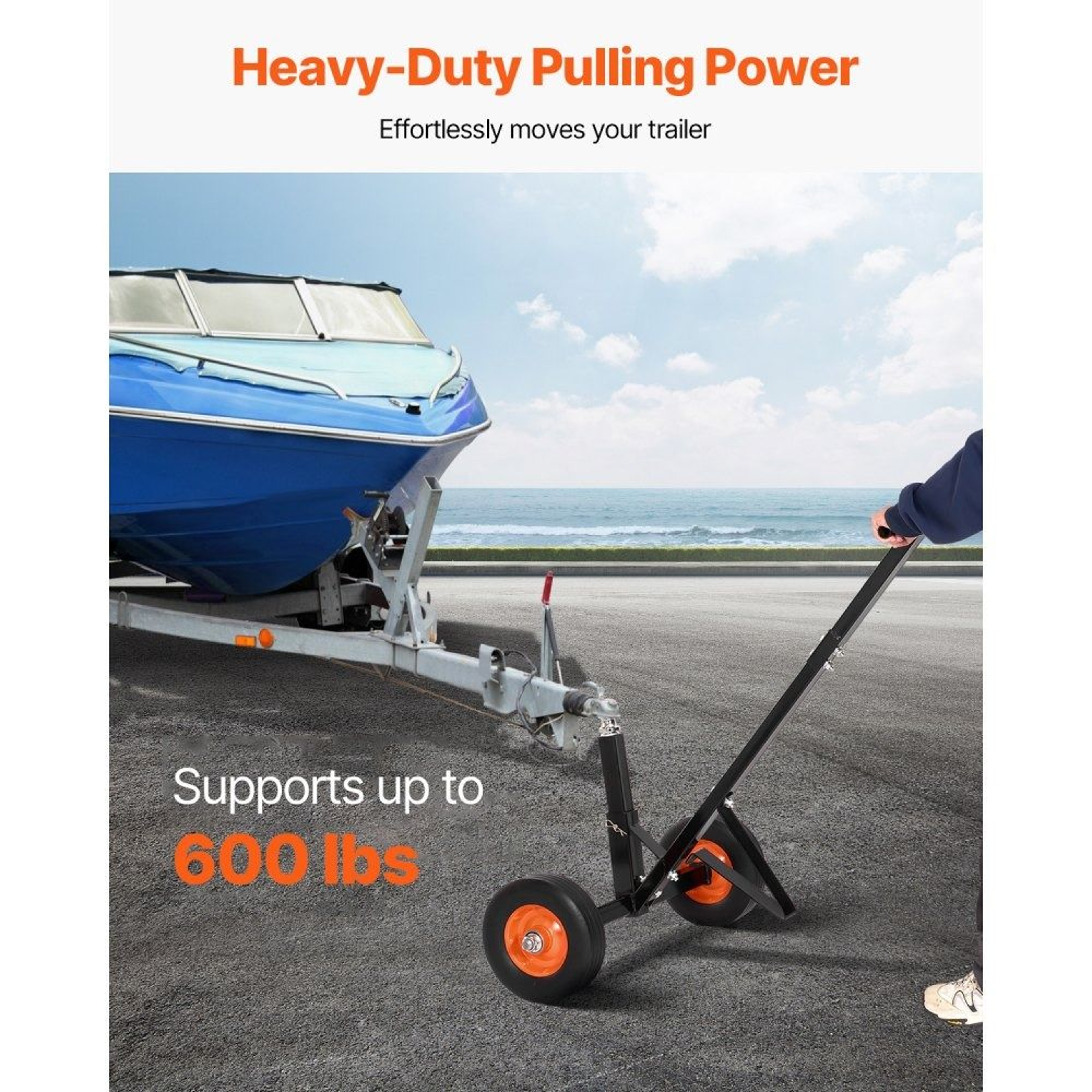 Heavy Duty Trailer Dolly With Adjustable Hitch Ball  Solid Tires For Boat RV Utility Trailers 1
