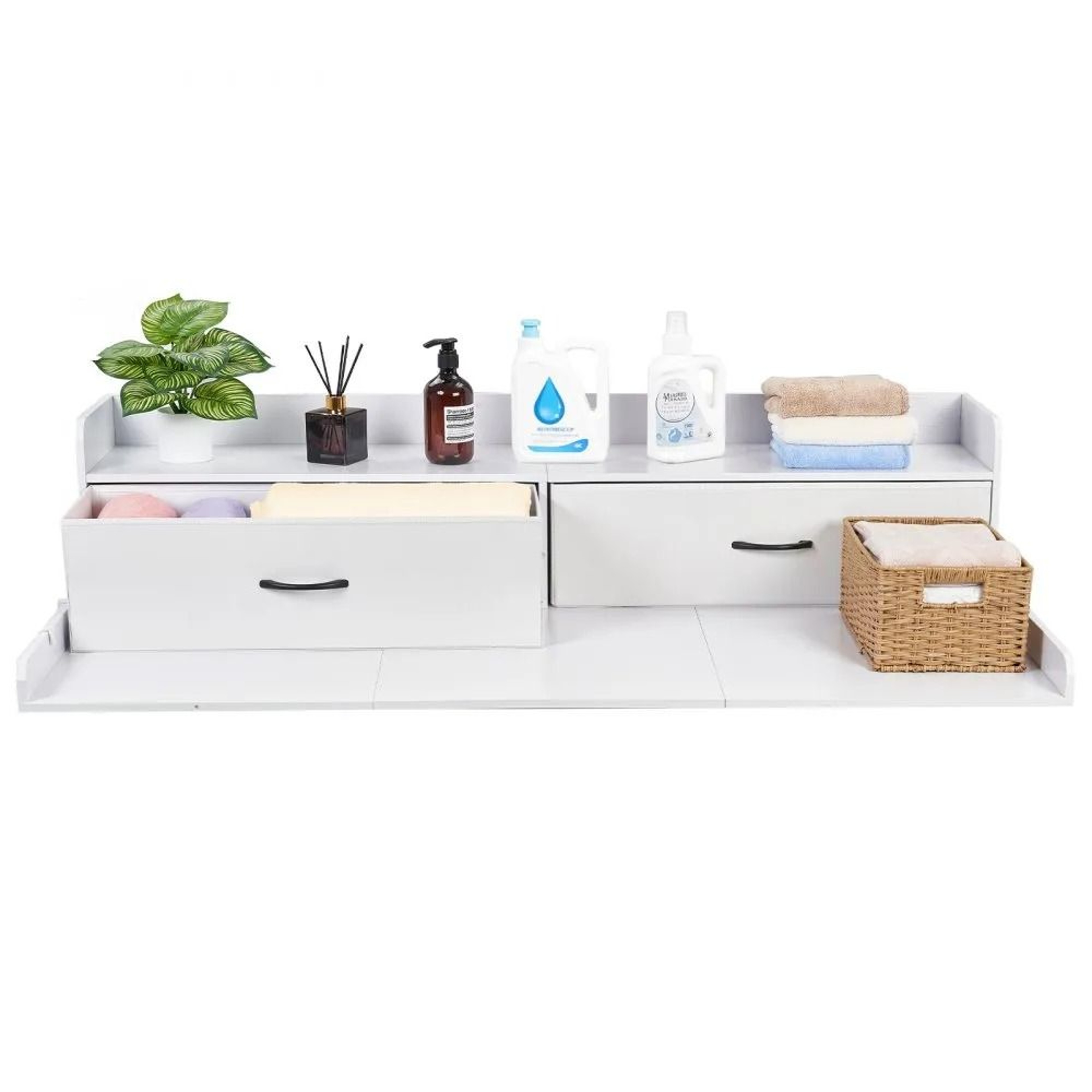 Laundry Countertop Organizer With Shelf  Drawers For Washer Dryer Storage 7