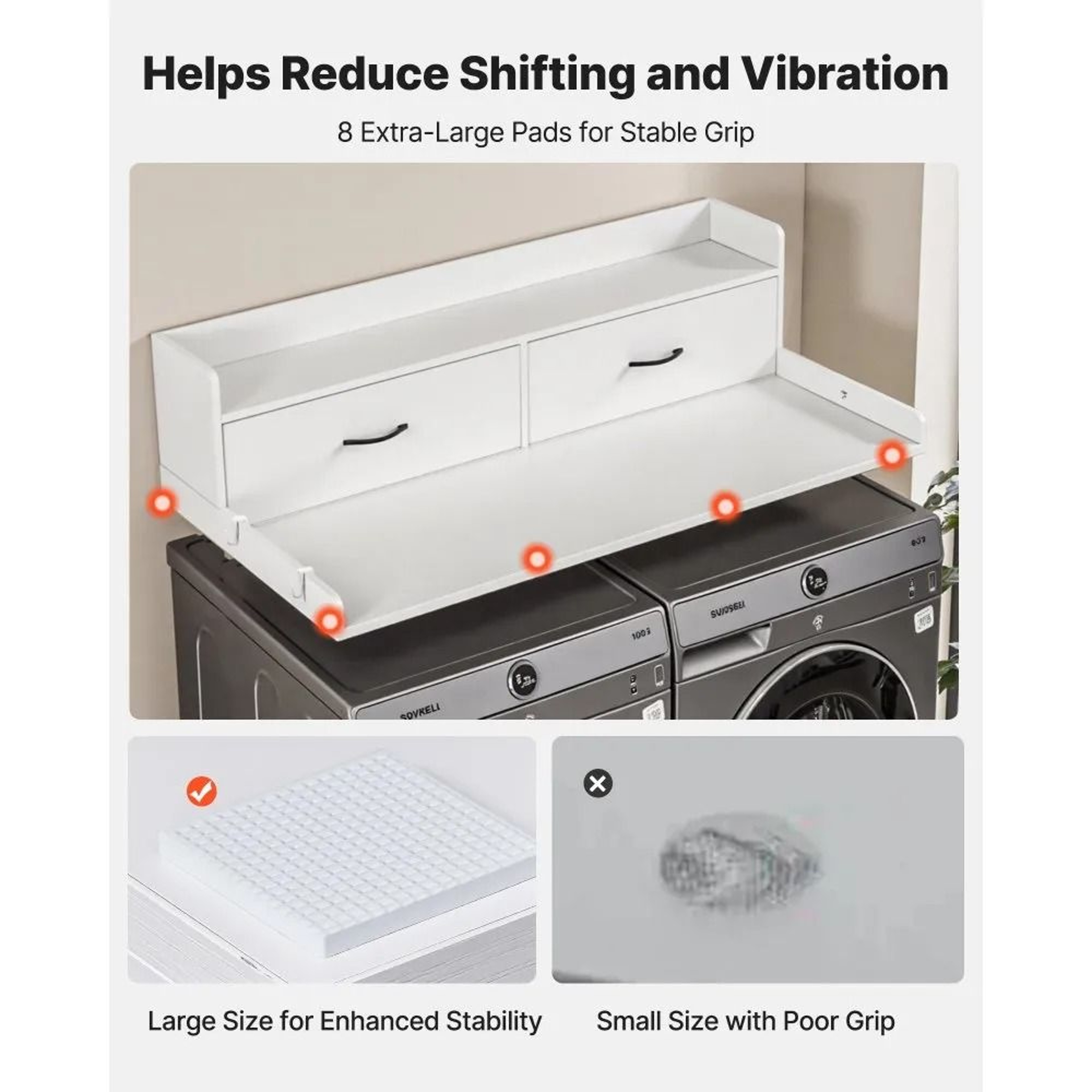 Laundry Countertop Organizer With Shelf  Drawers For Washer Dryer Storage 3