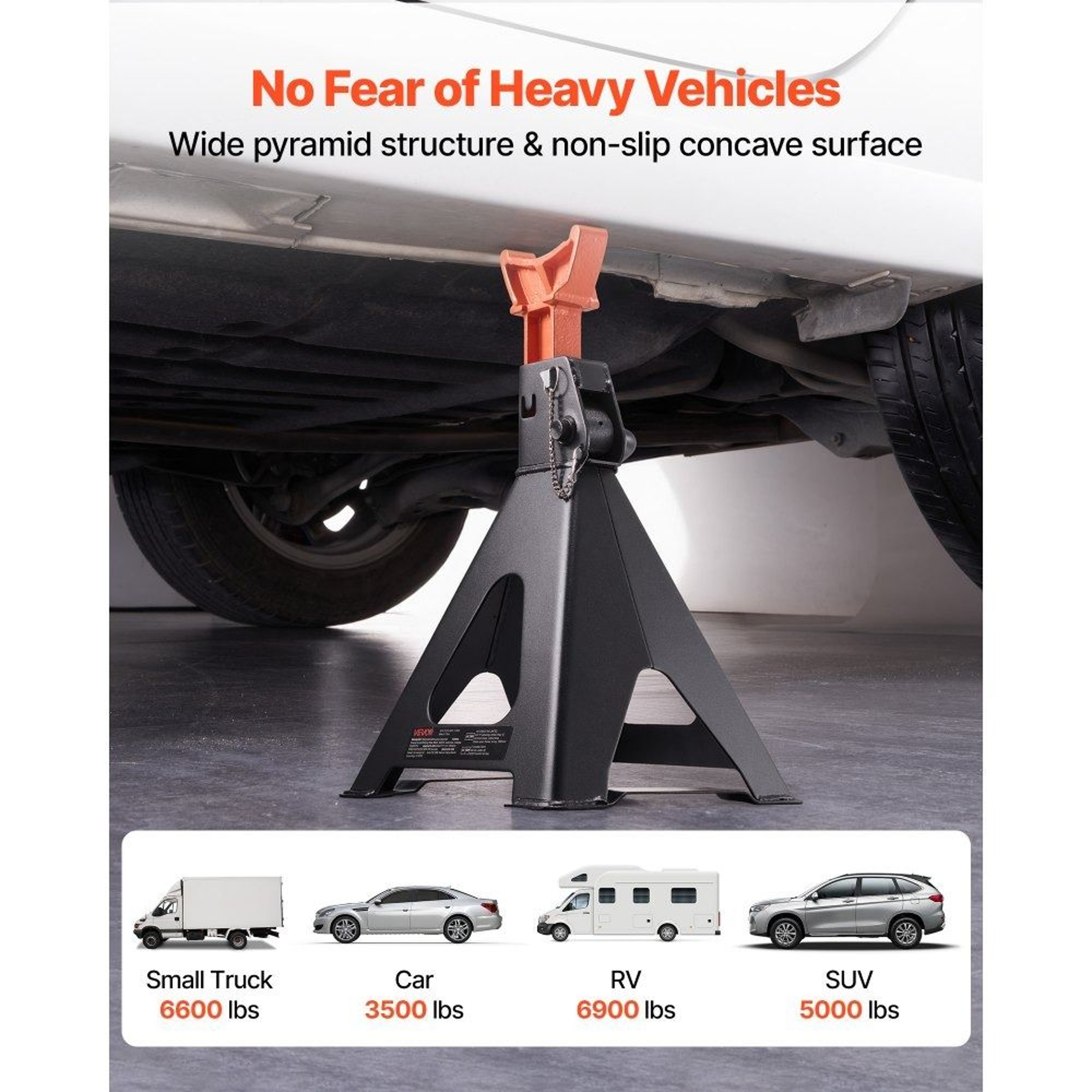 6 Ton Heavy Duty Jack Stands With Double Locking For Trucks SUVs  RVs 4