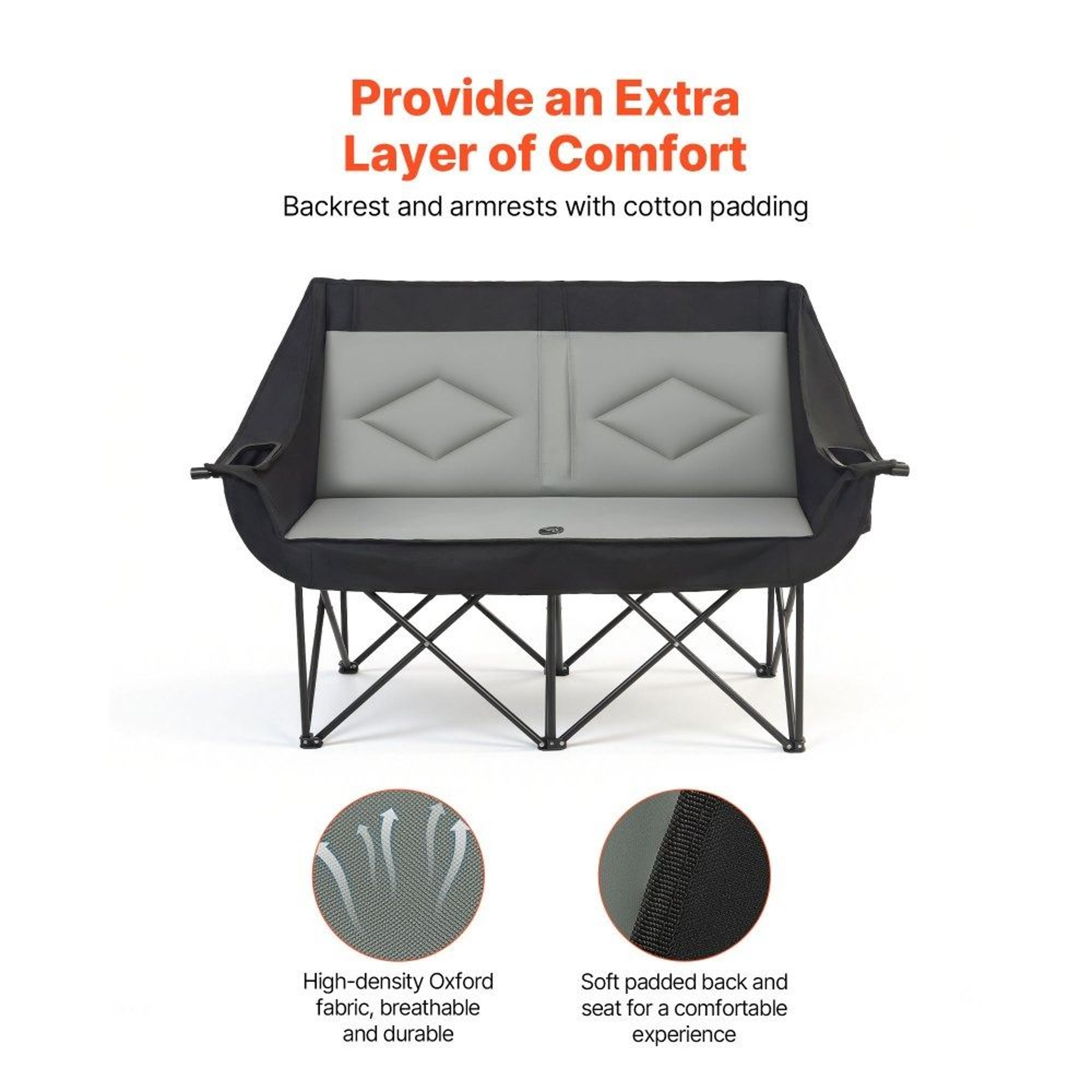 Heavy Duty Outdoor Double Camping Chair For Two Adults 4