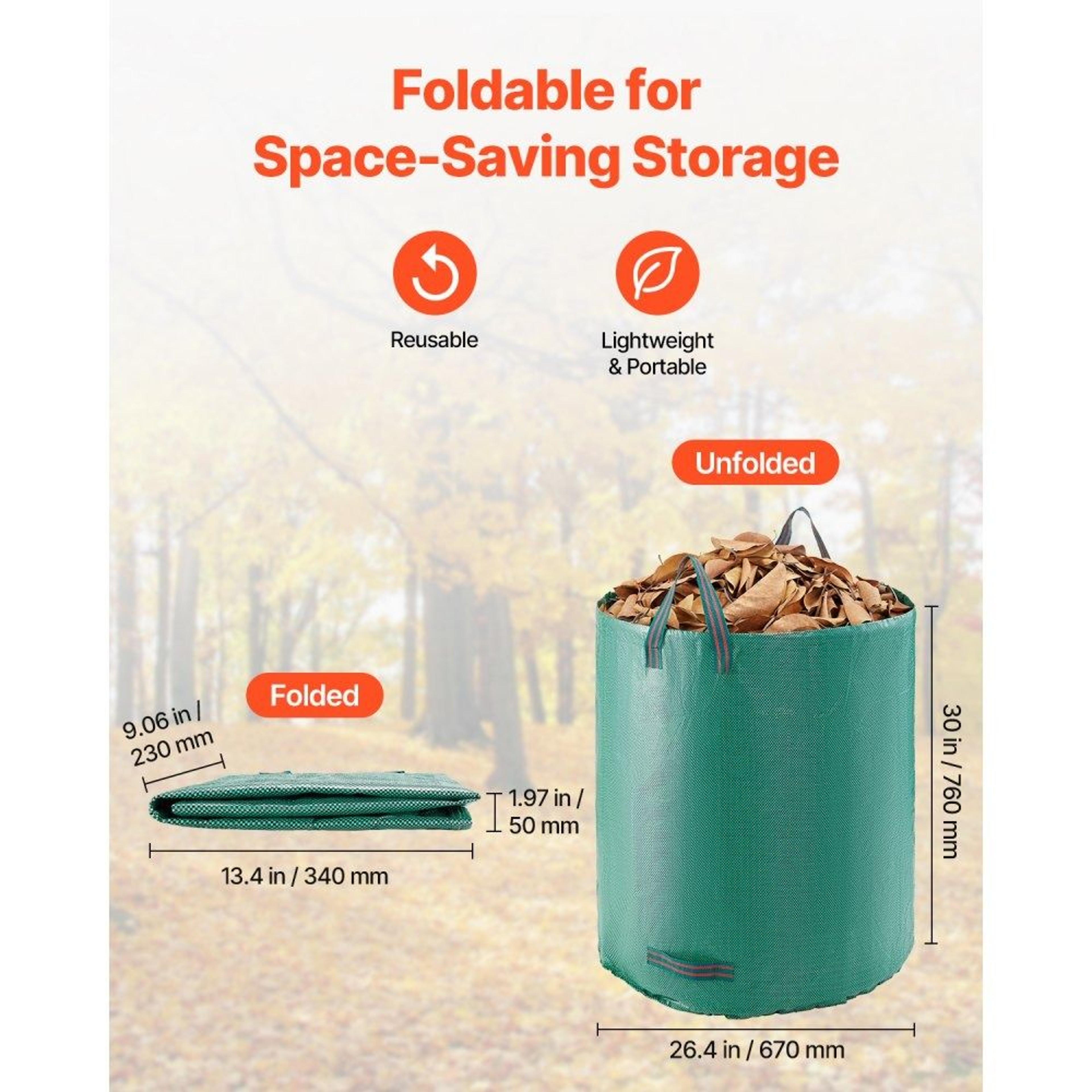 3 Pack 72 Gallon Heavy Duty Reusable Yard Waste Bags With Handles 1