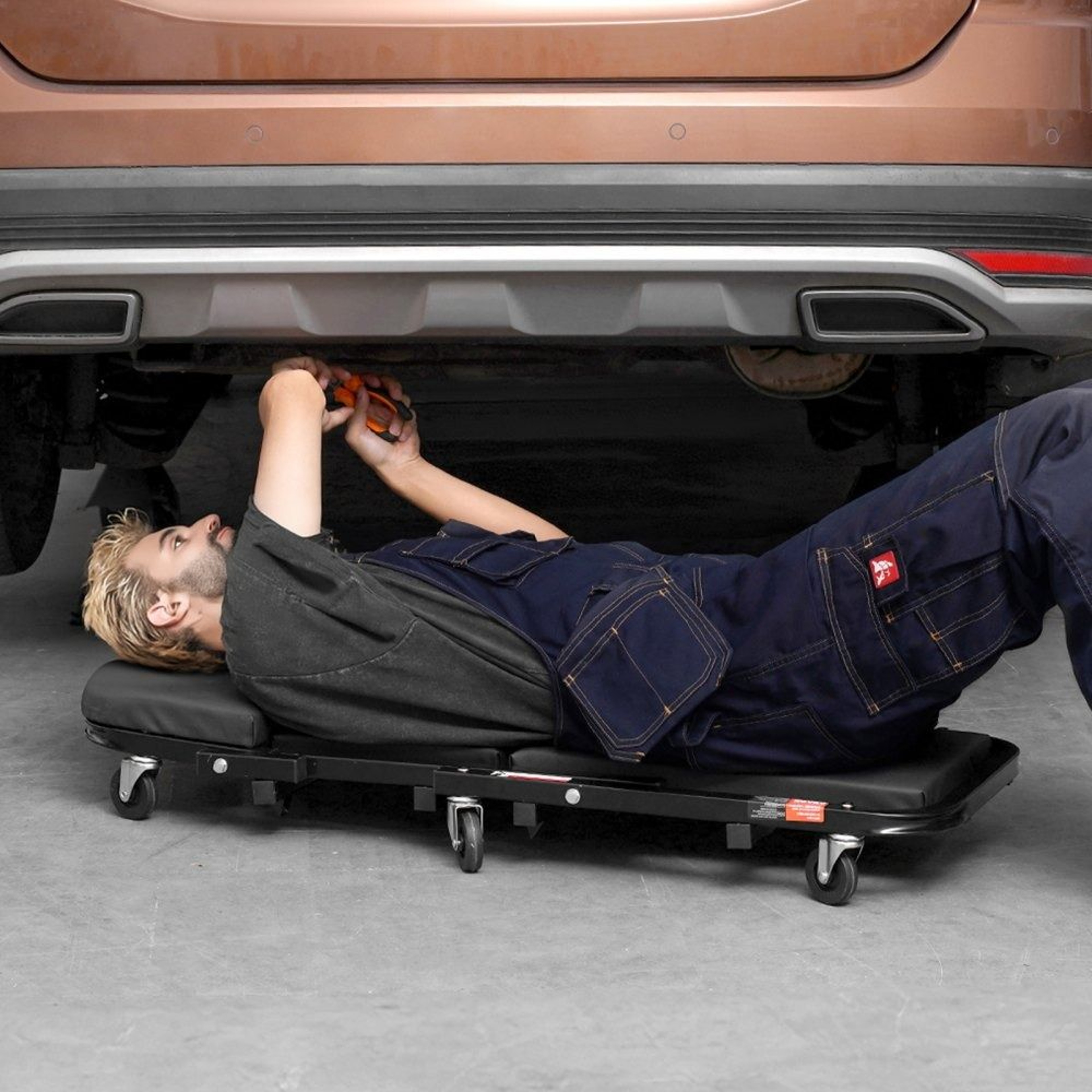 Premium Foldable Z Garage Creeper Seat Heavy Duty Mechanic Creeper Stool 5